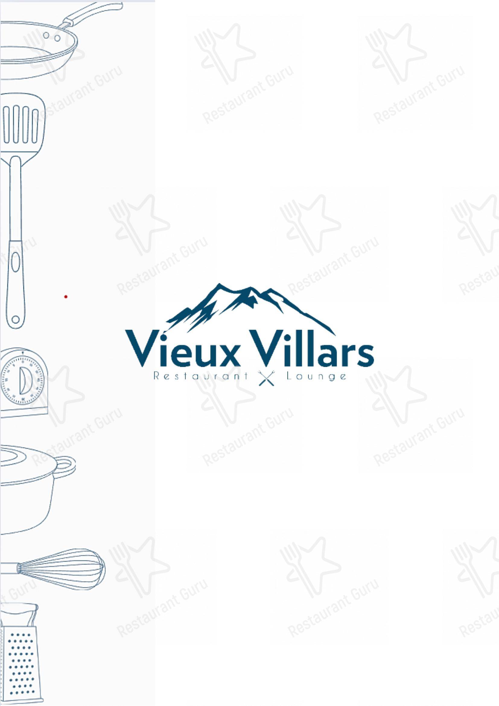 Menu di Vieux Villars - Menu