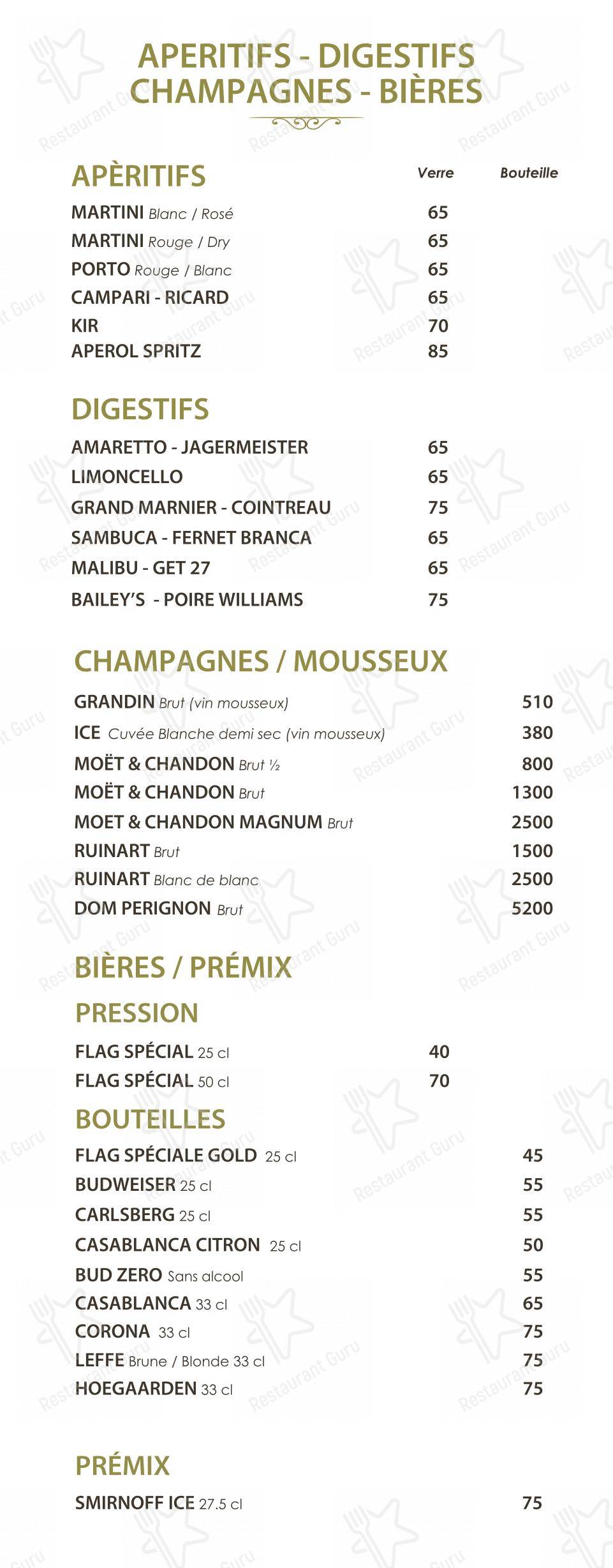 Le Dhow : Restaurant Lounge Club dans Rabat - Крафт меню