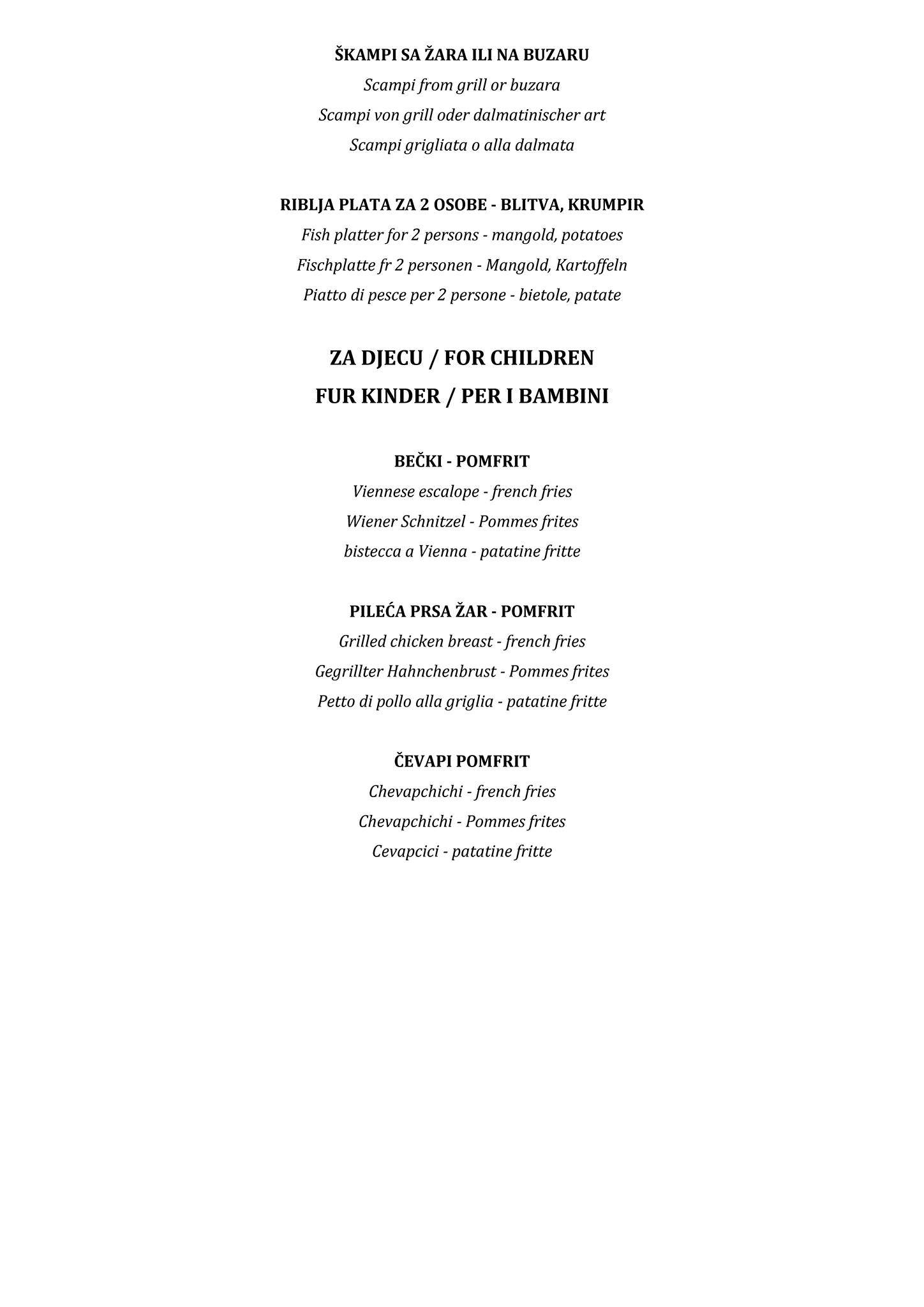 Menu di restoran san antonio 1 