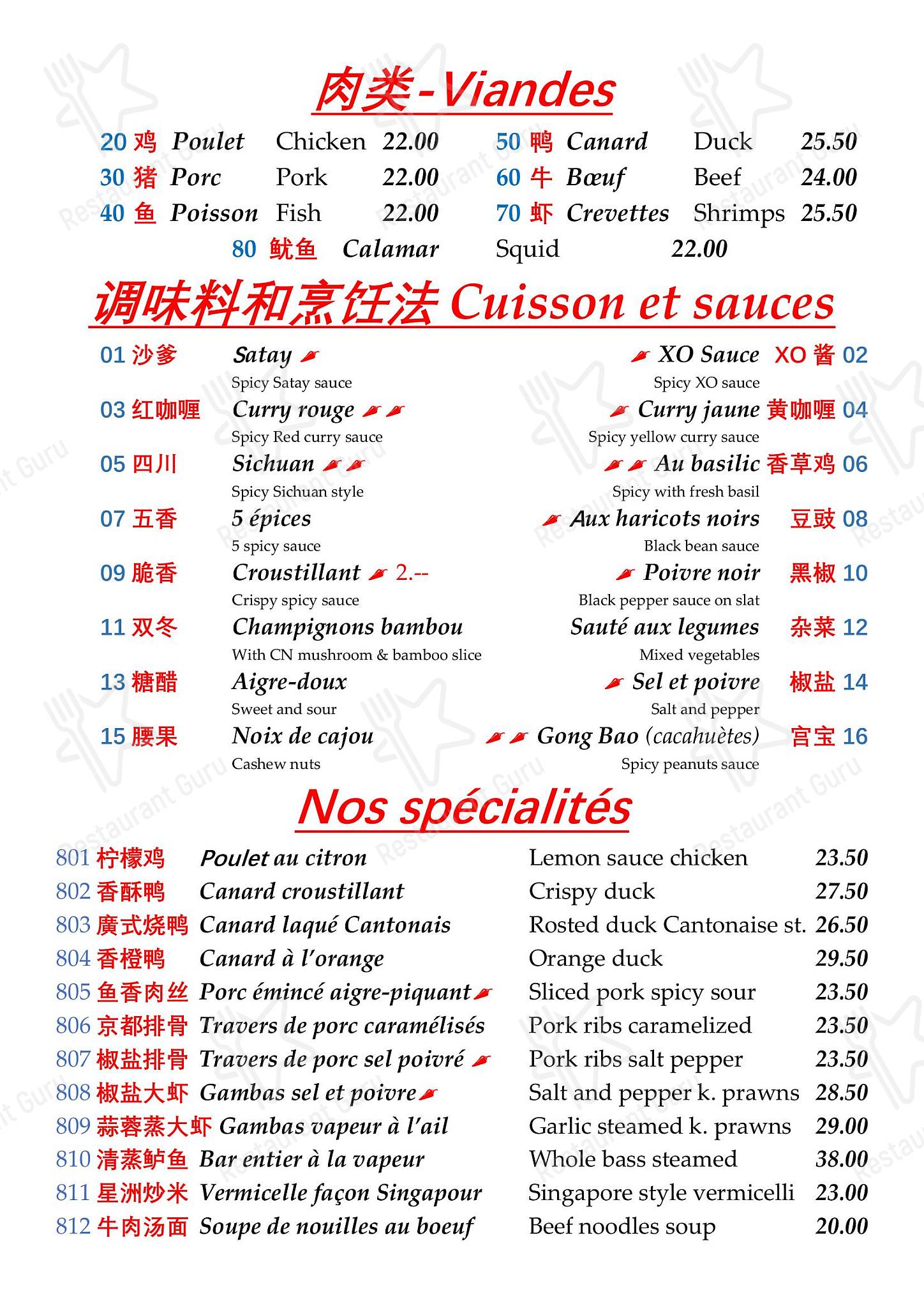 Menu per Chanaan in Ginevra