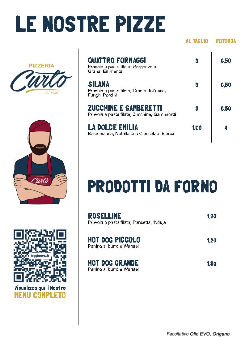 Menu di Pizzeria Curto 