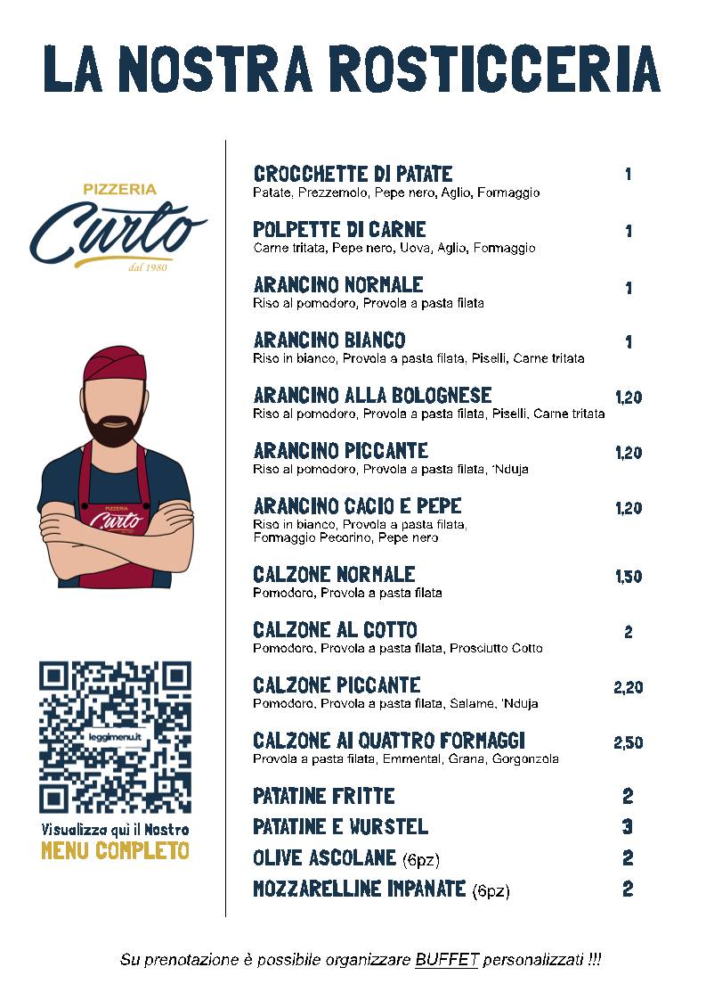 Menu di Pizzeria Curto 