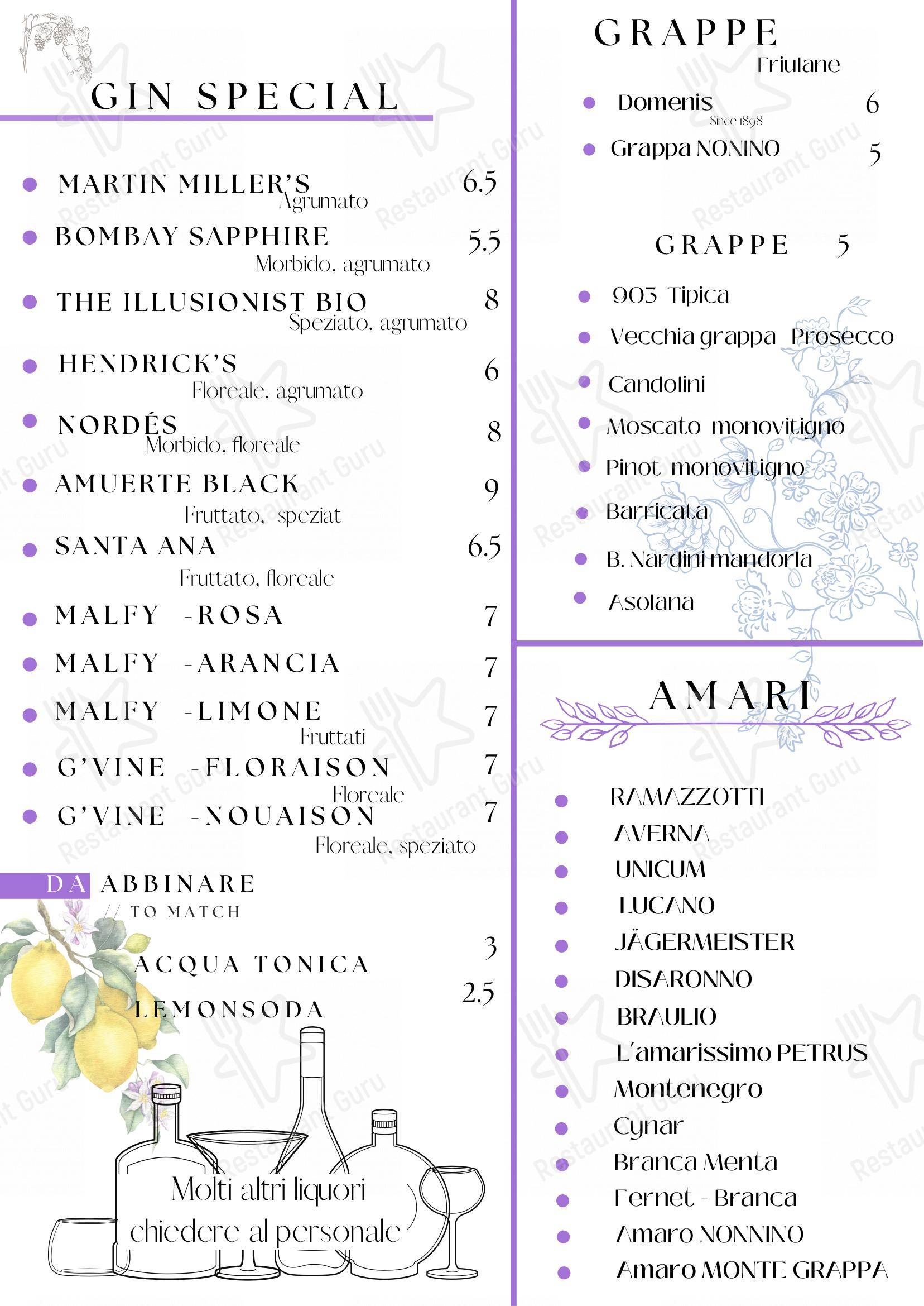 Menu per Alla Pergola - Albergo - Ristorante - Pizzeria in Cormons