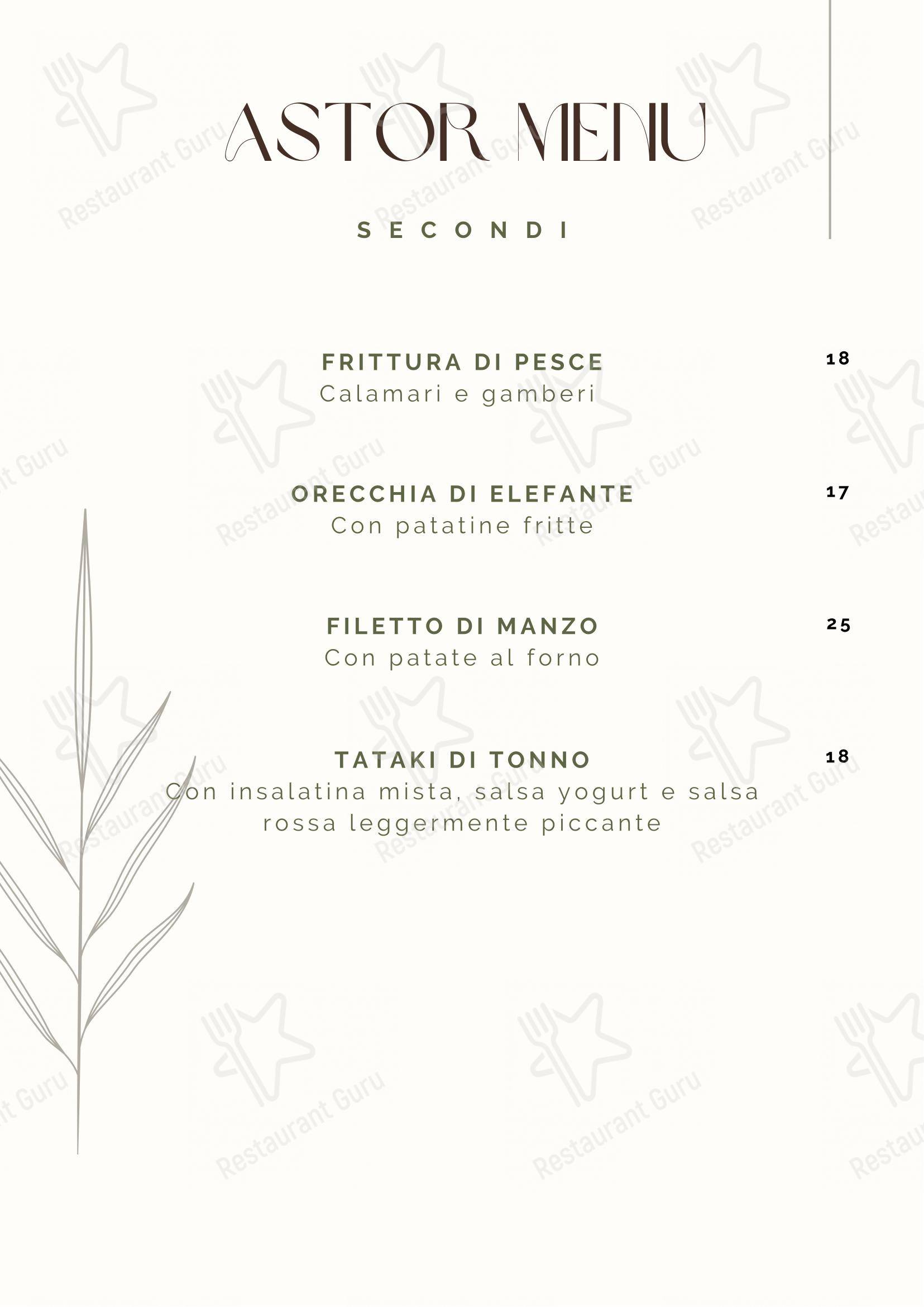 Astor in Belluno - Menu