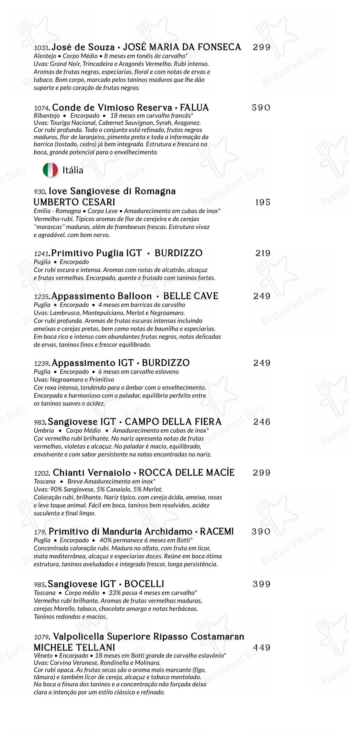 Menu bar para Baobá Bar e Restaurante em Itajaí