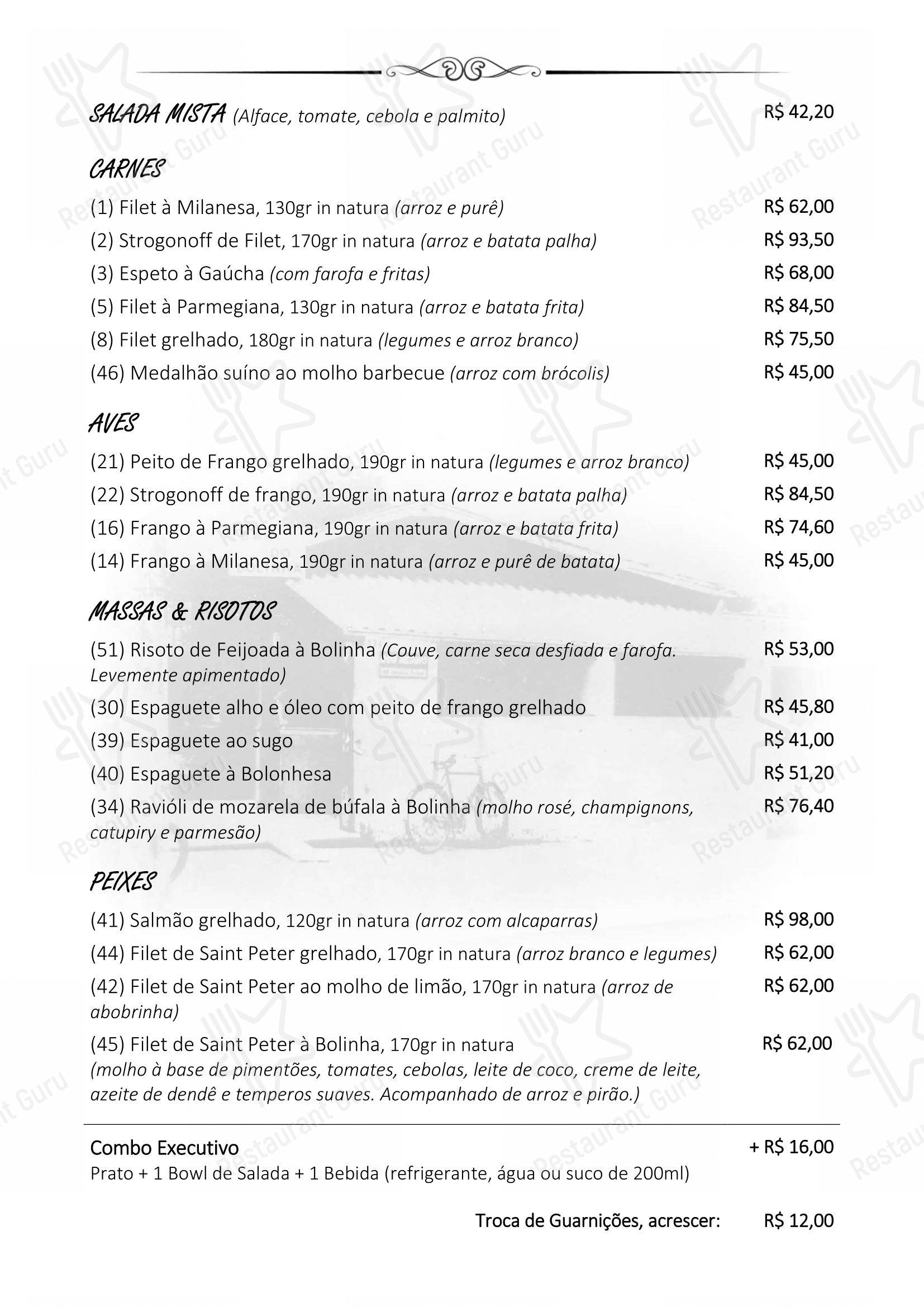 Основное меню para Bolinha Restaurante restaurante