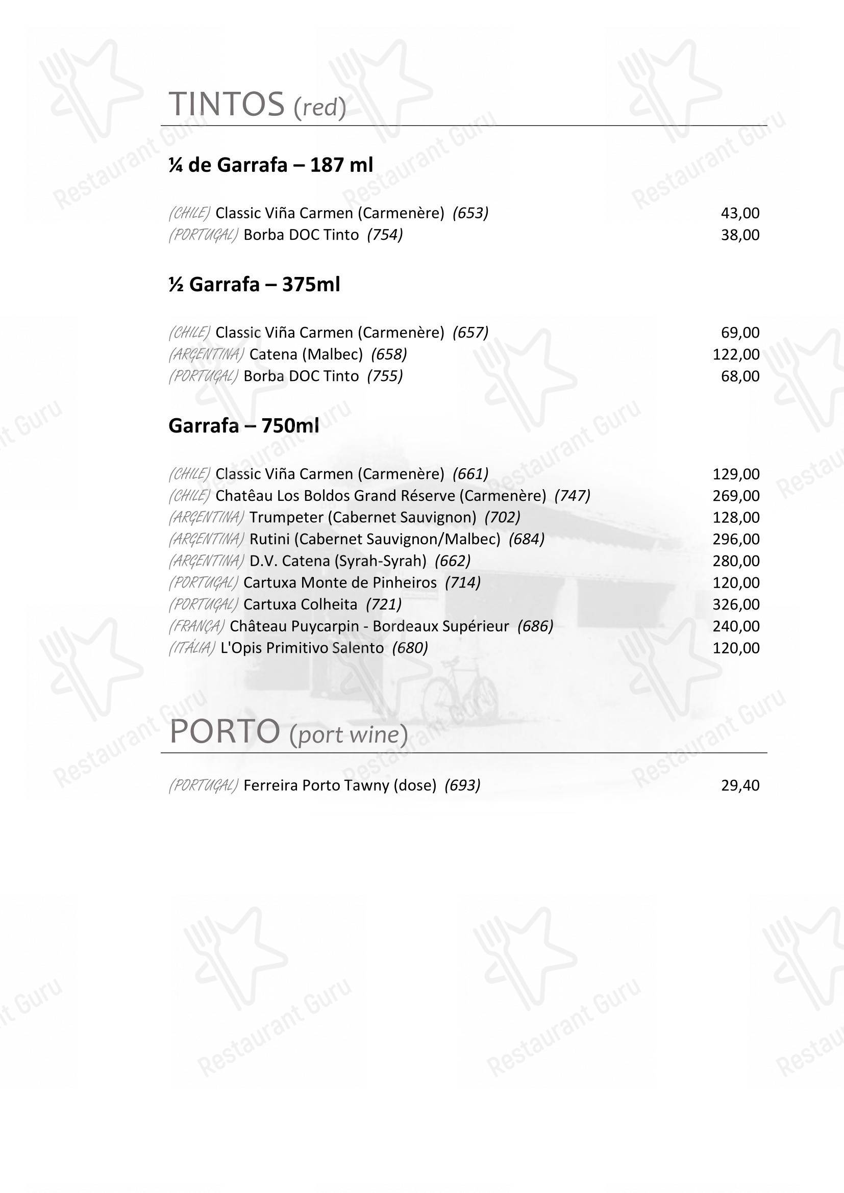 Bolinha Restaurante menu - refeições e bebidas