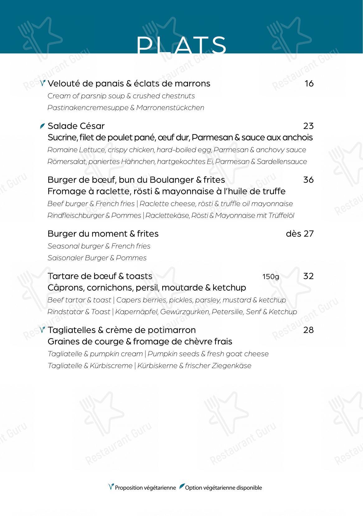 Menu di Café Bellagio - Menu