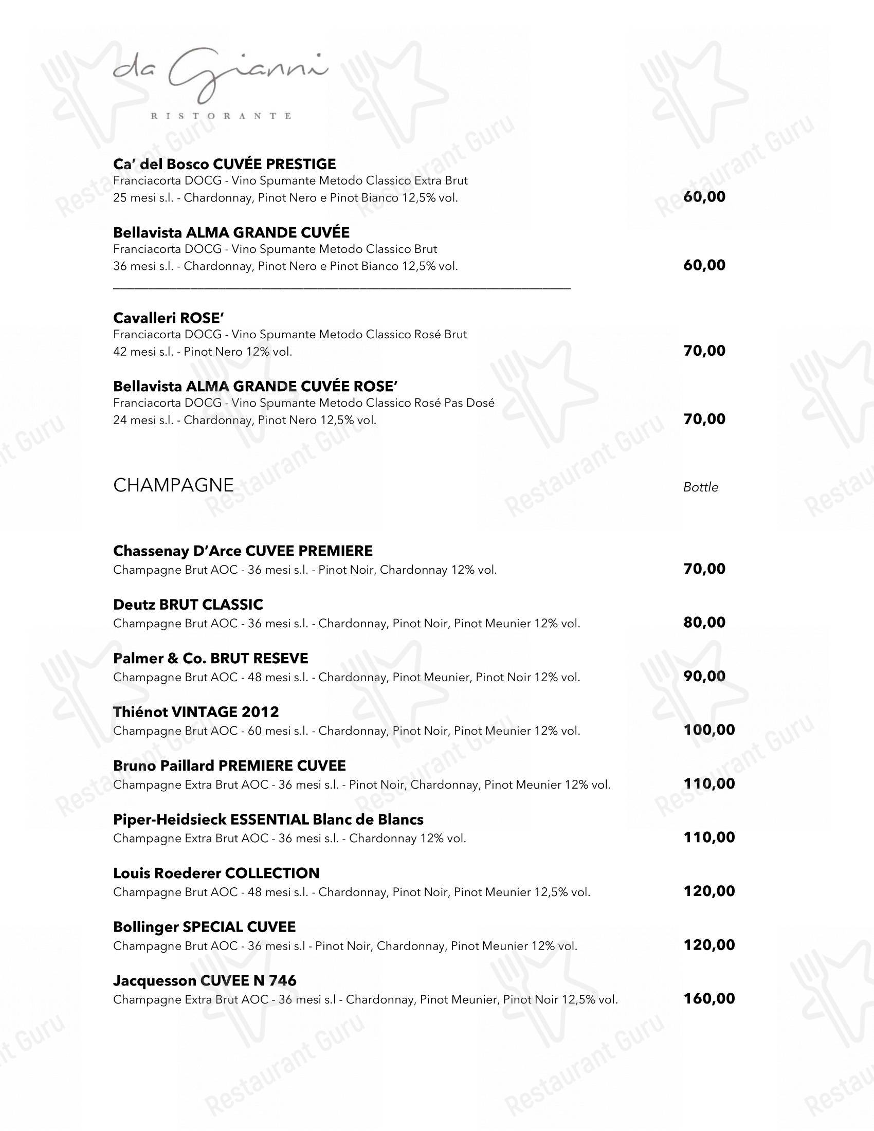 Основное меню per Da Gianni Ristorante in Torre Mozza
