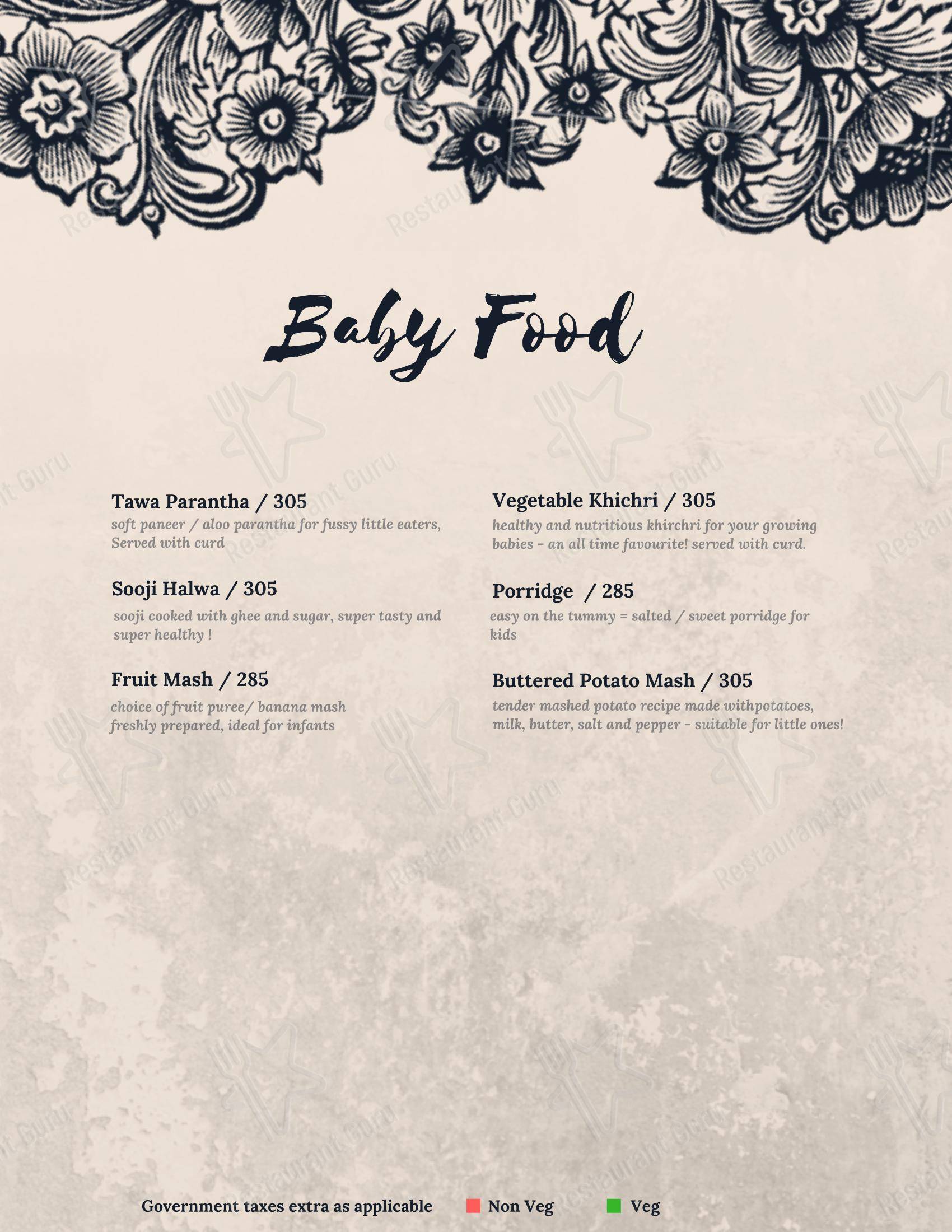 Menu for the Eighteen71 Cookhouse & Bar (Indian & Oriental Fine Dining Restaurant in Shimla) restaurant