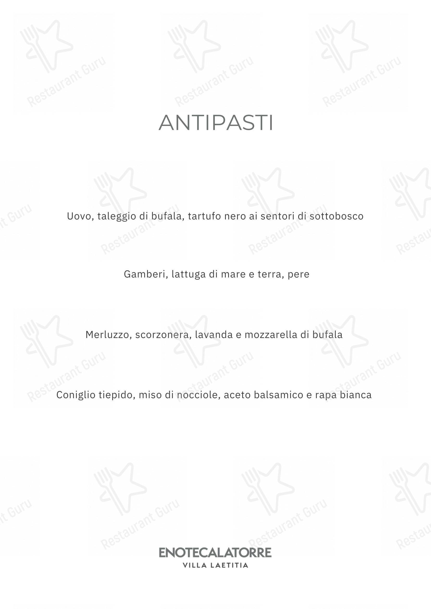 Menu di Enoteca La Torre Villa Laetitia - 菜单
