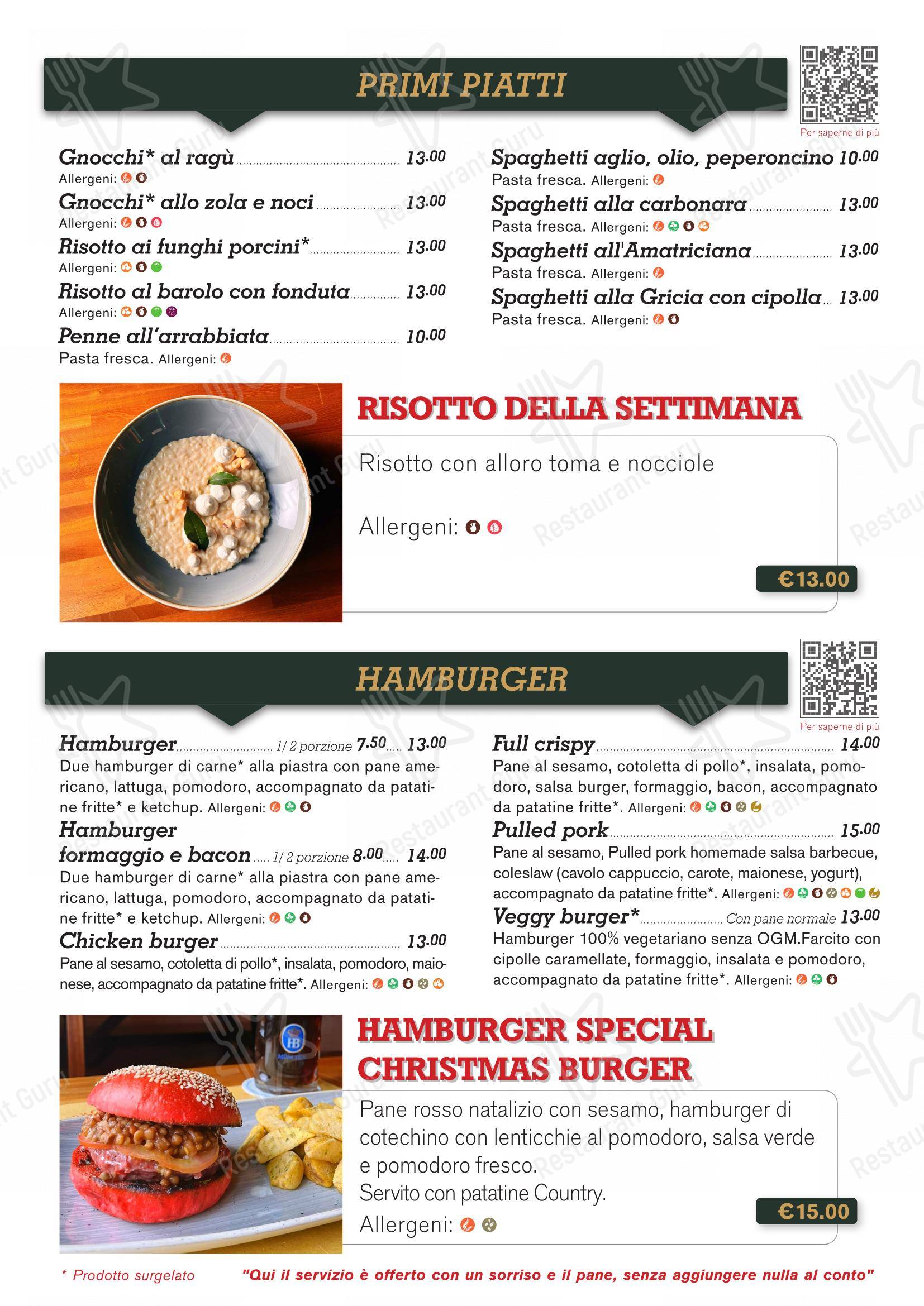 Menu per Ristorante Full Stop in Morazzone
