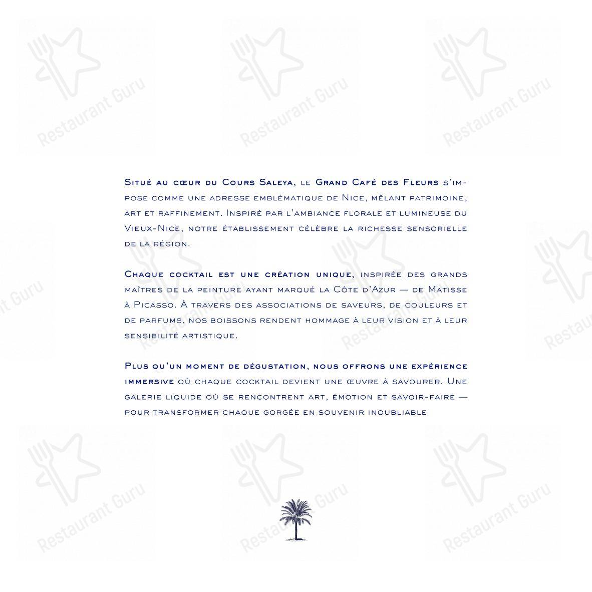 Grand Café des Fleurs dans Nice - Menu bar