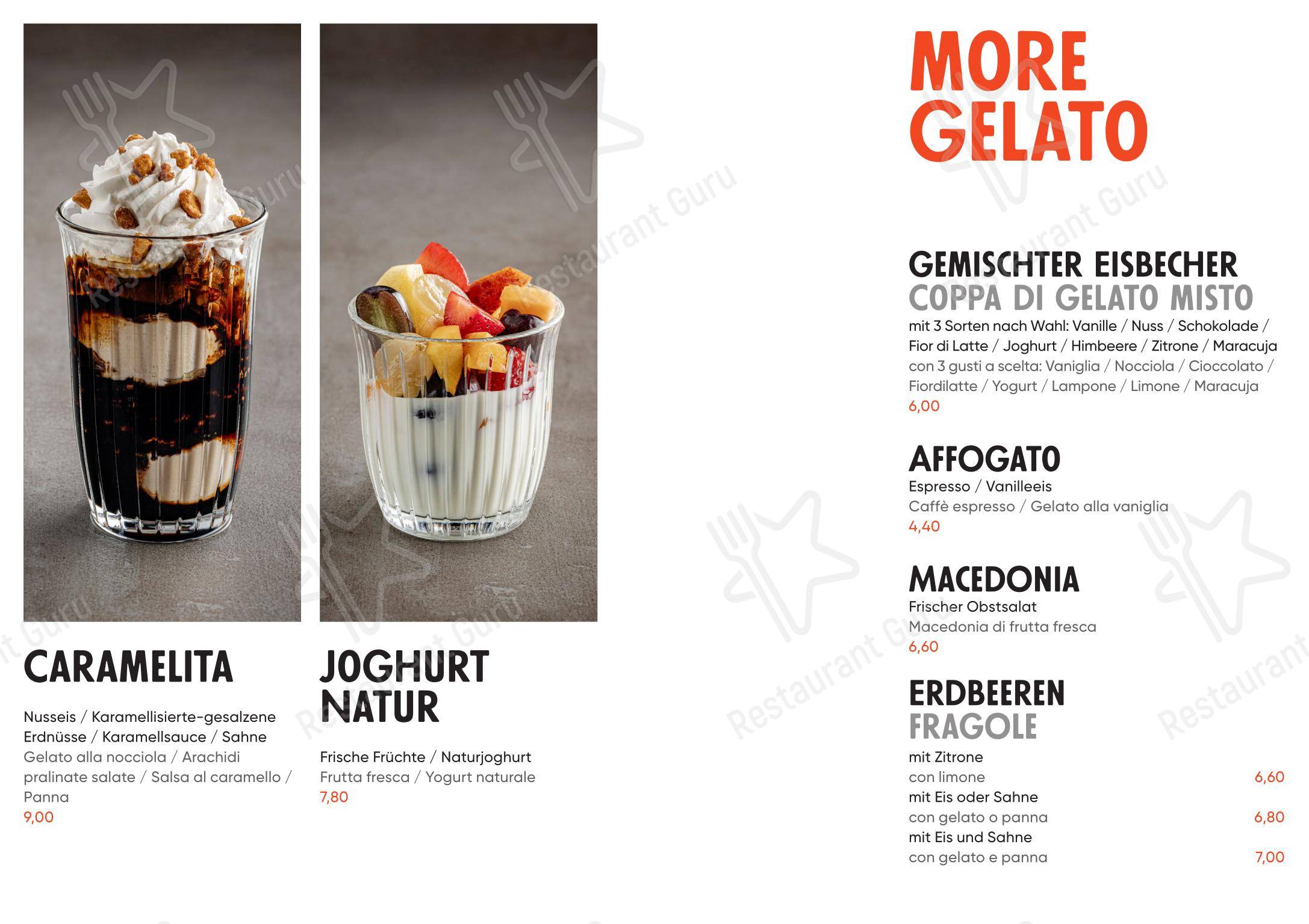 Menu di Gretl am See Restaurant - Menu bar