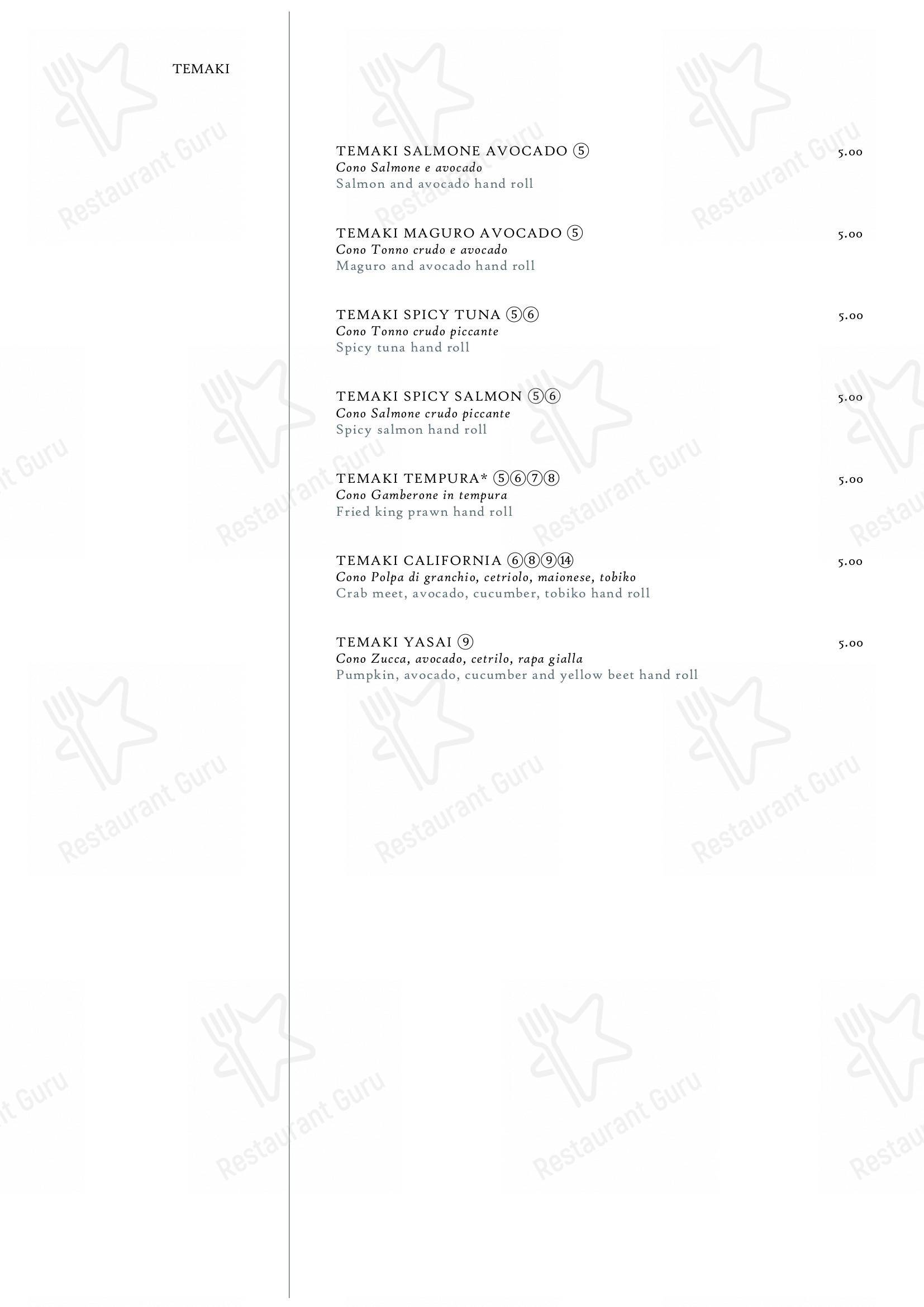 Hoseki in Firenze - Menu