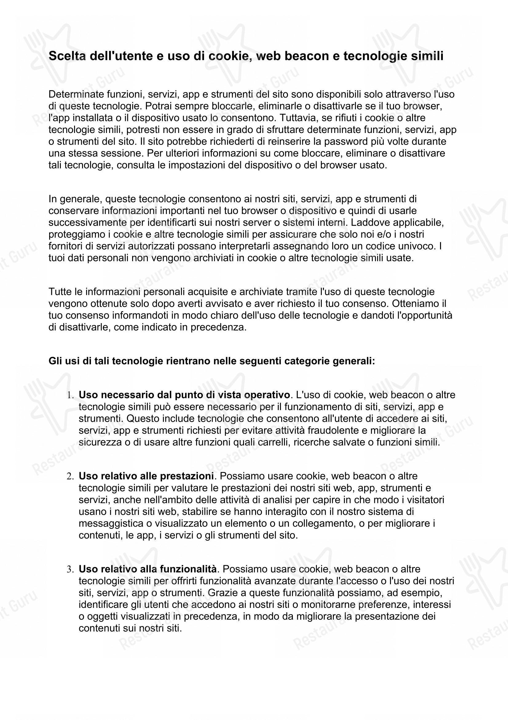 Menu bar per Il Timone - Ristorante di pesce ristorante