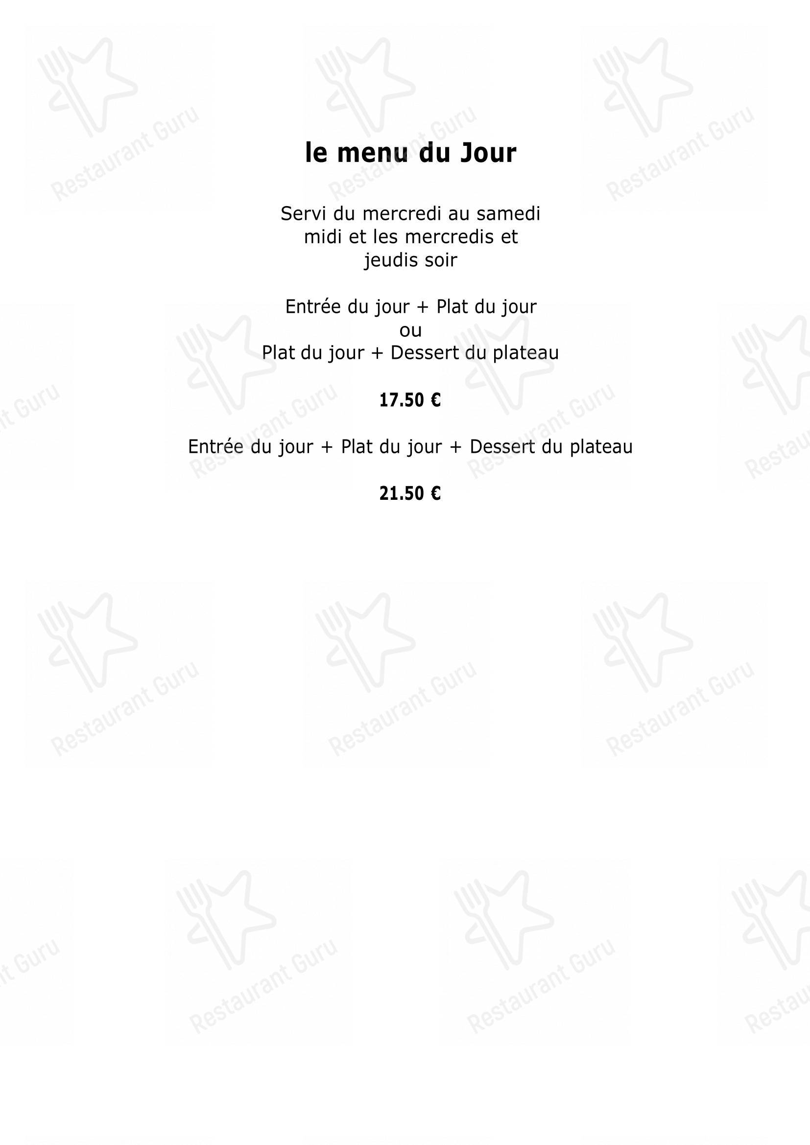 La Parenthèse dans Rouen - Menu