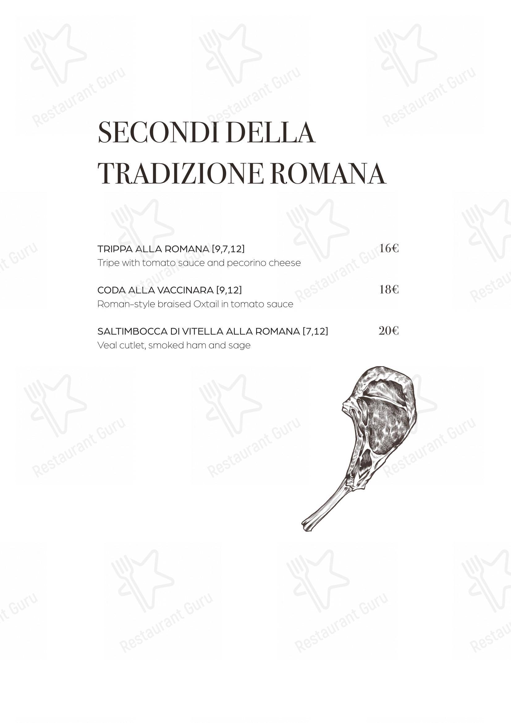 Menu per La Soffitta Renovatio in Roma