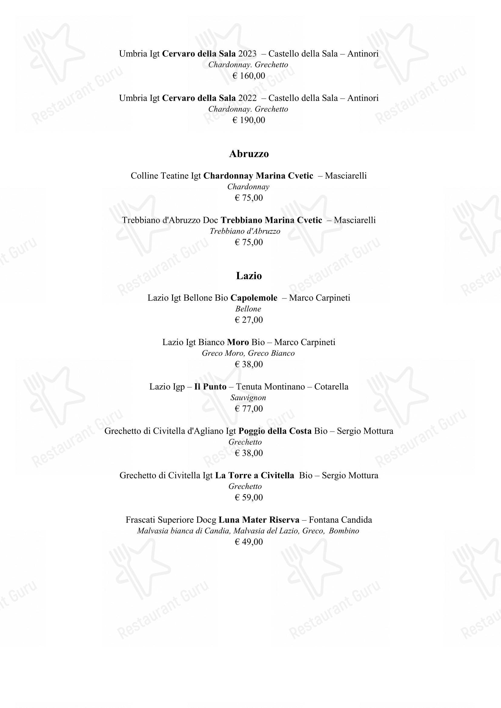 Menu per Life ristorante