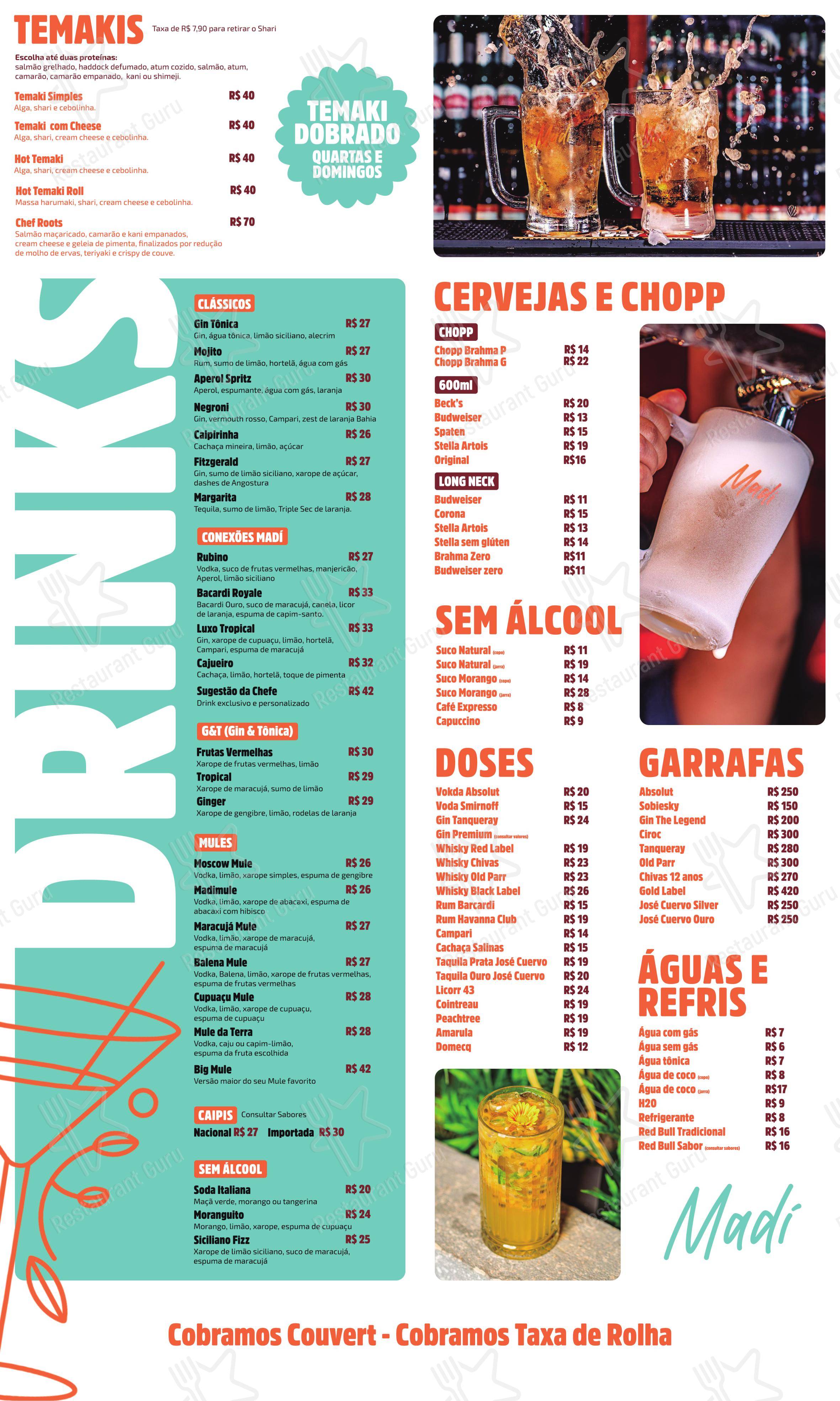 Основное меню para Madí restaurante