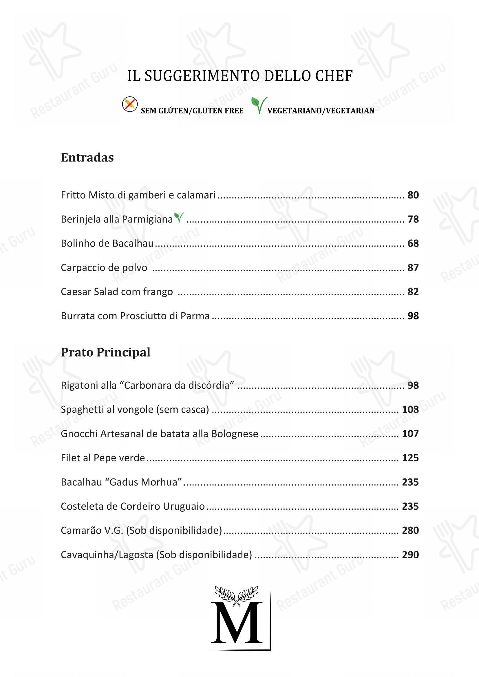 Margutta Ipanema - Menu