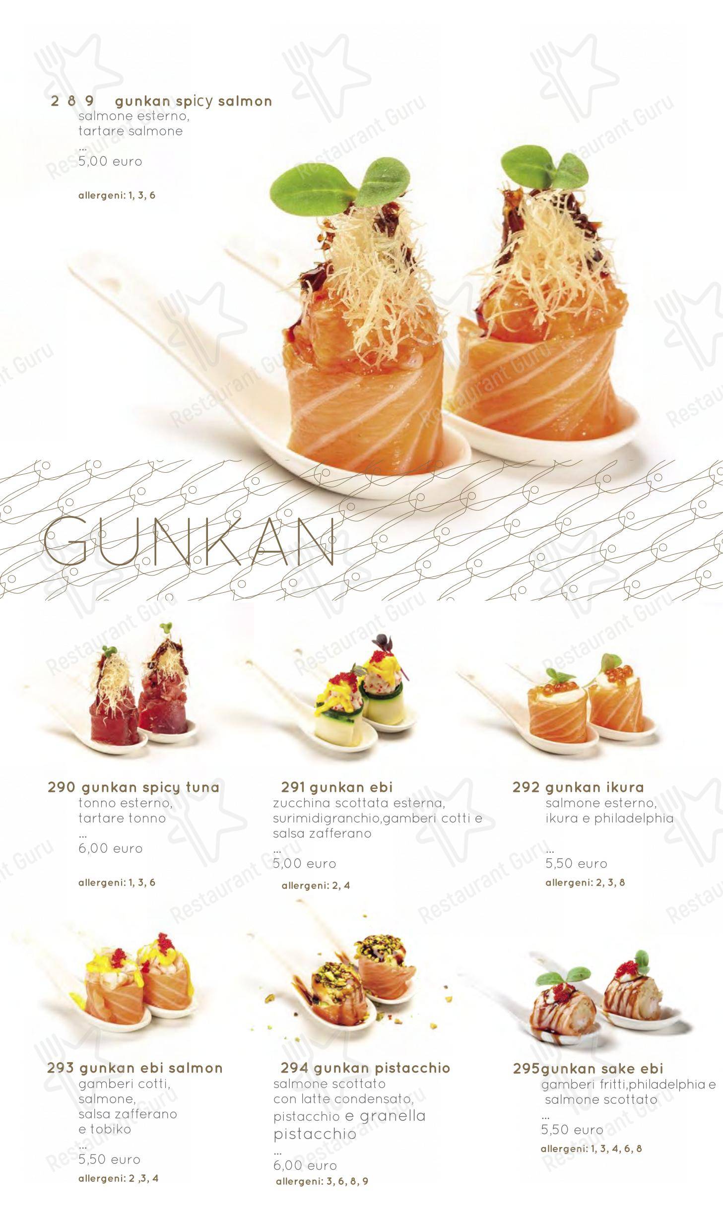 Menu bar per Moyà Asian Fusion Restaurant ristorante