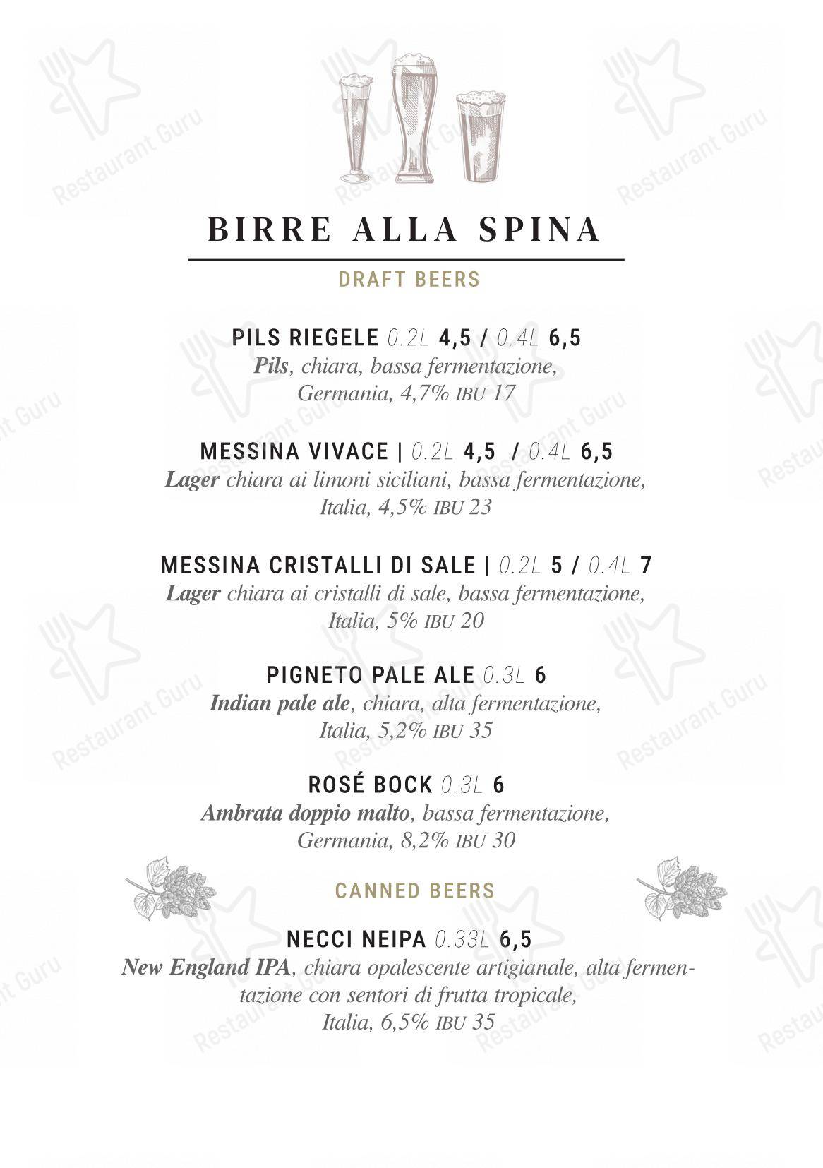 Necci dal 1924 in Roma - Крафт меню