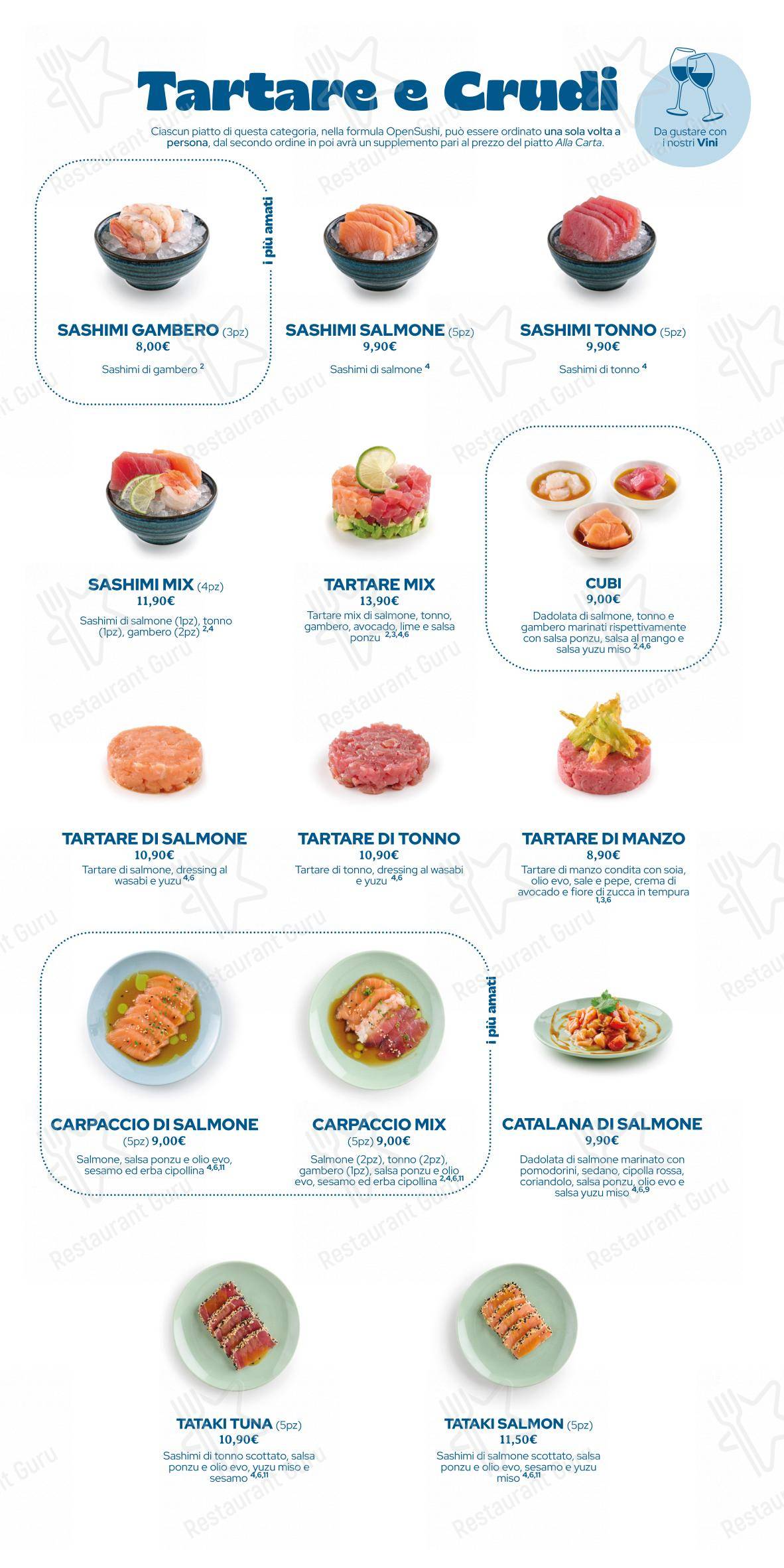 NIMA Sushi in Firenze - 菜单