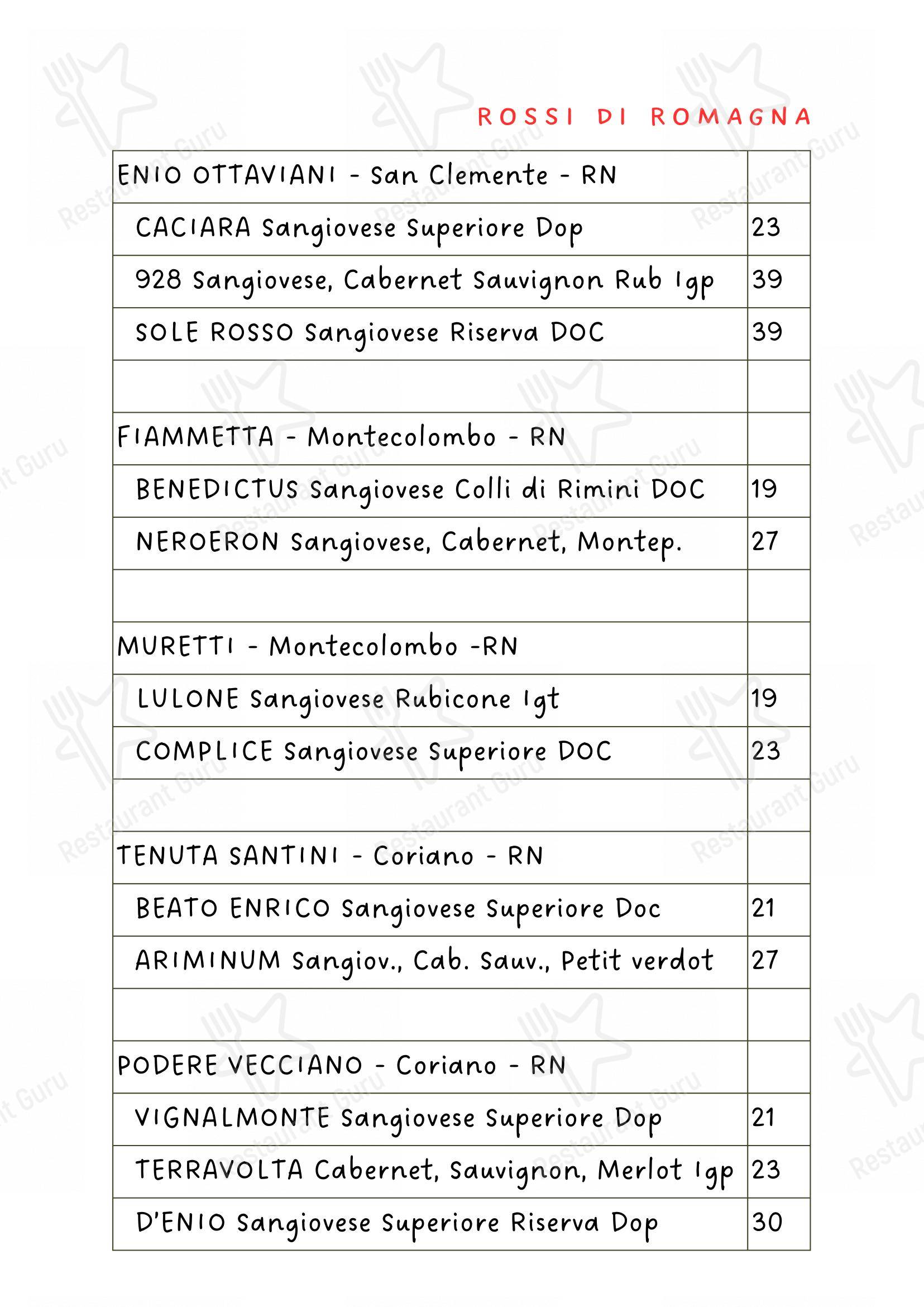 Osteria de Borg in Rimini - Menu