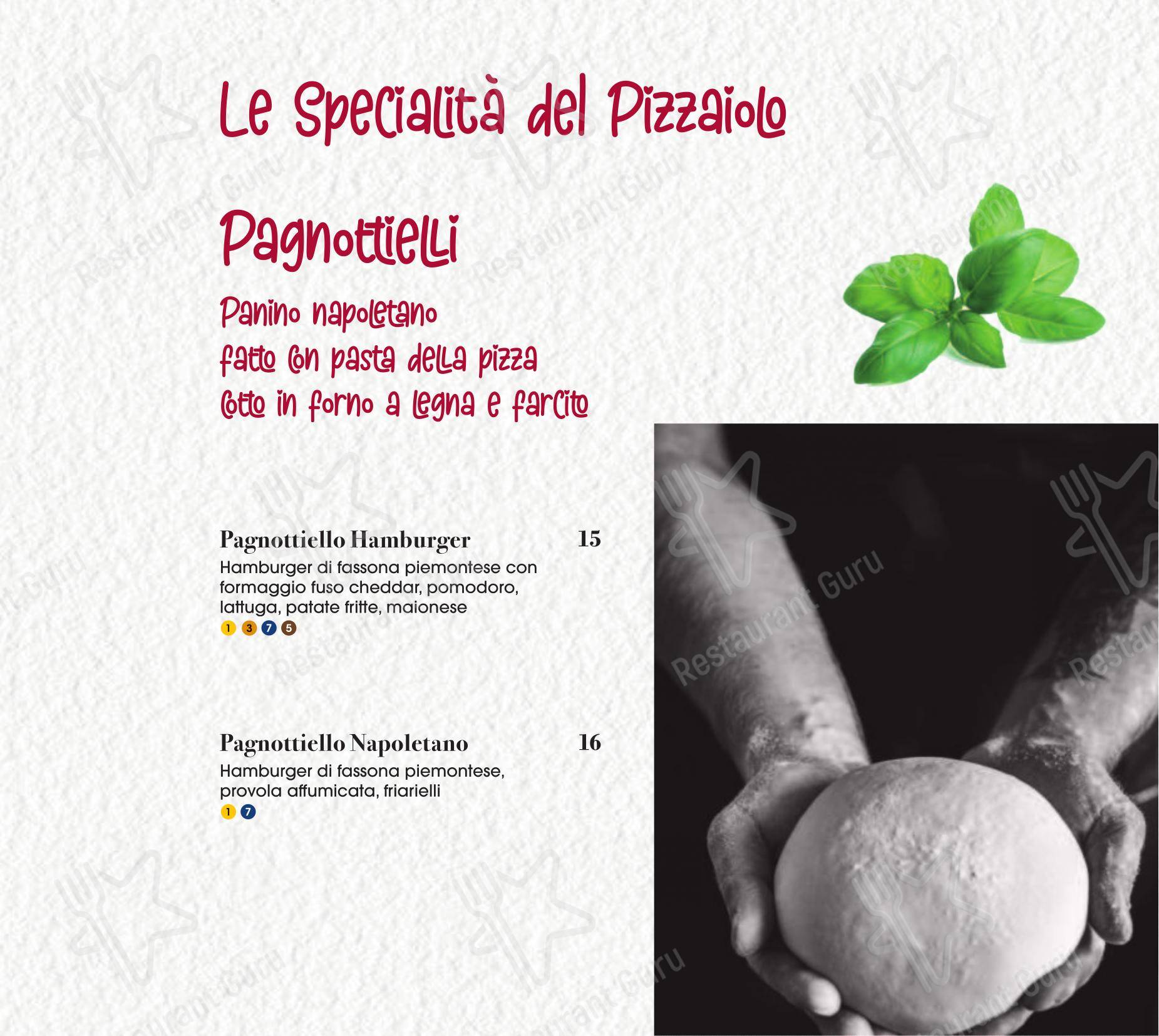 Menu per Peperino e Milano pizzeria