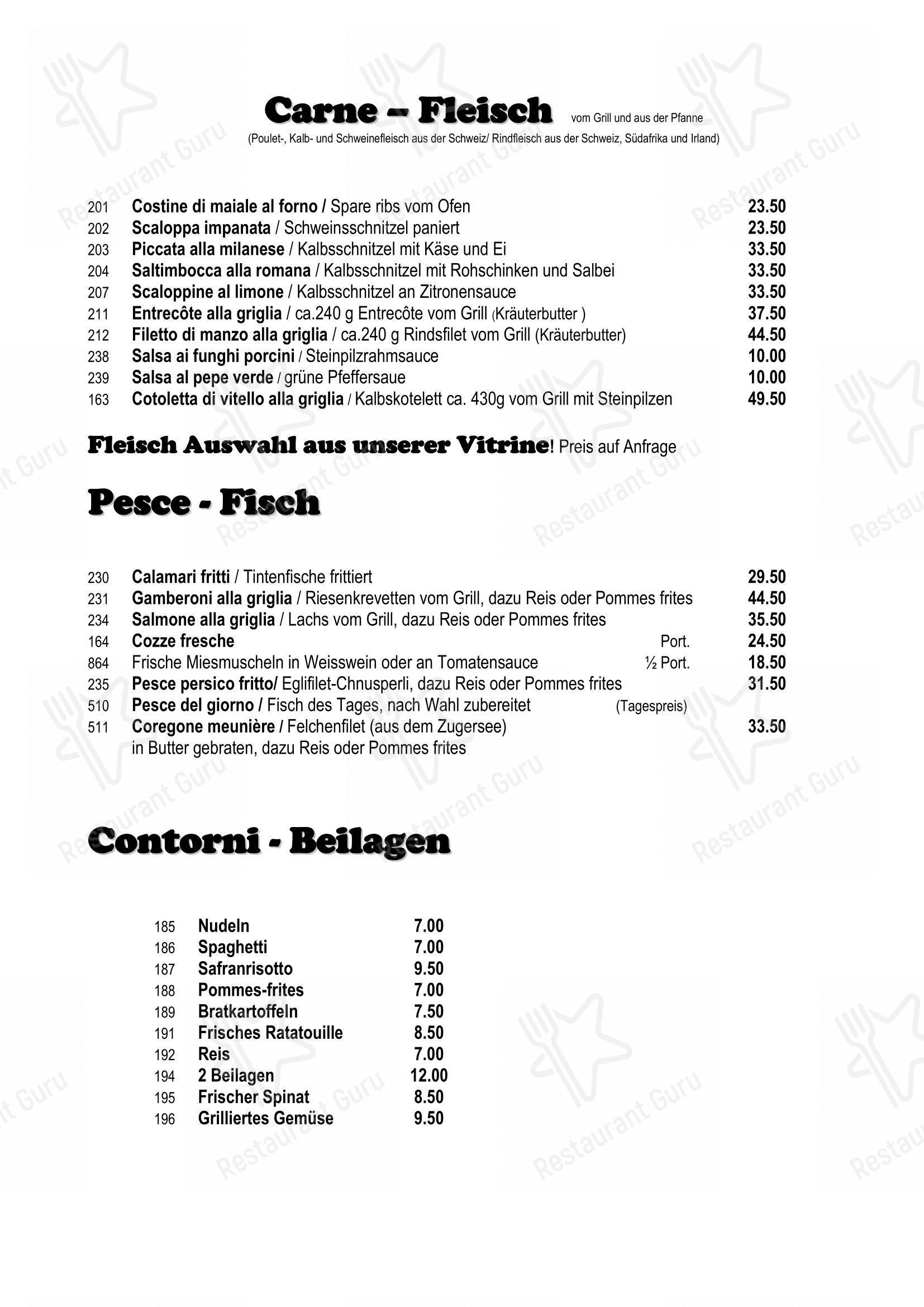 Menu di Pizzeria Bacco - Menu