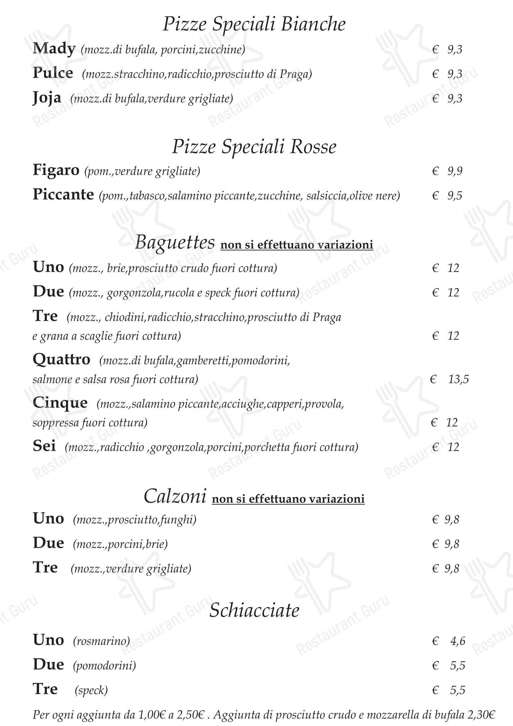 Pizzeria Ristorante Ti Spiazza in Sappada - Menu