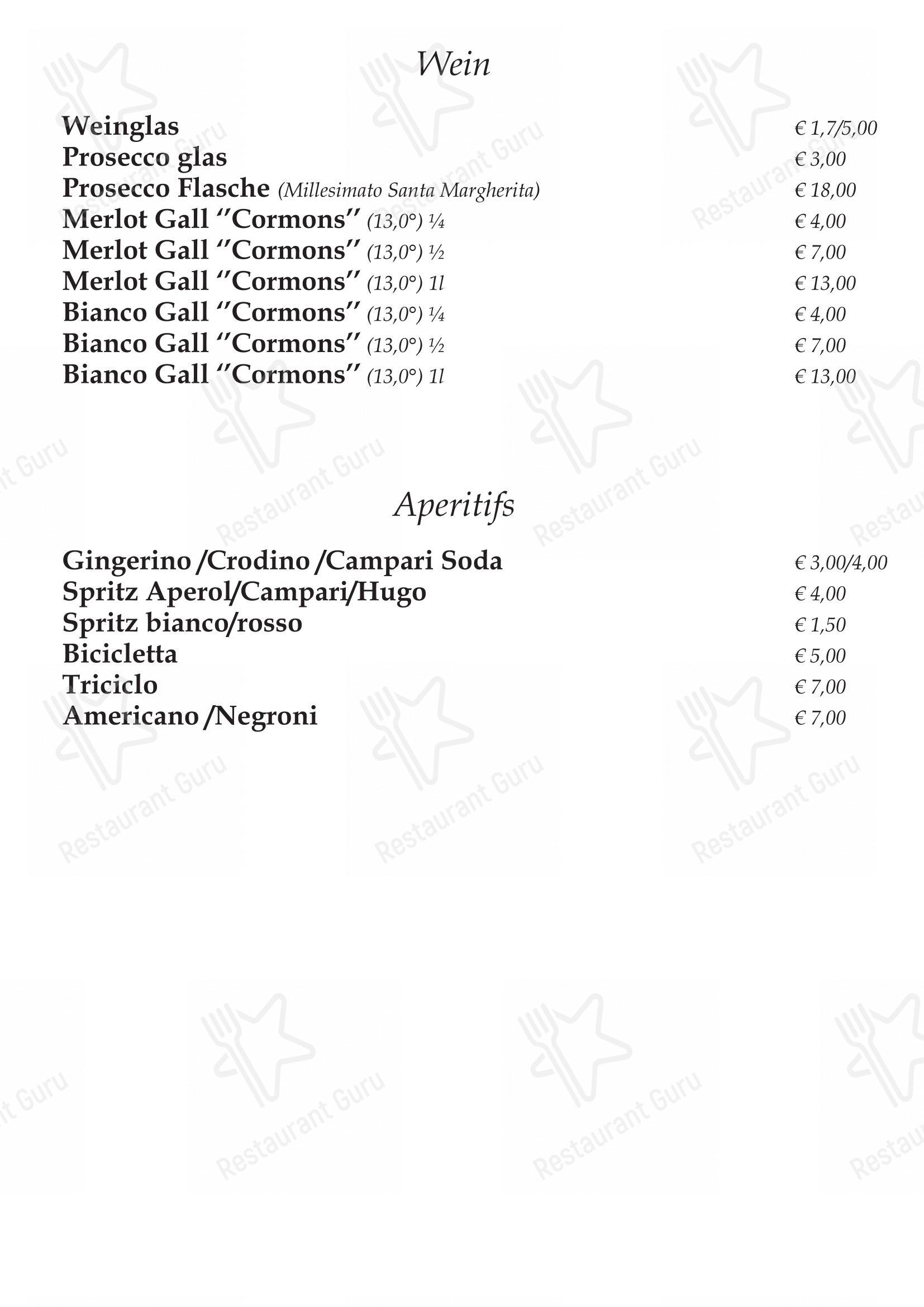 Menu di Pizzeria Ristorante Ti Spiazza - Основное меню