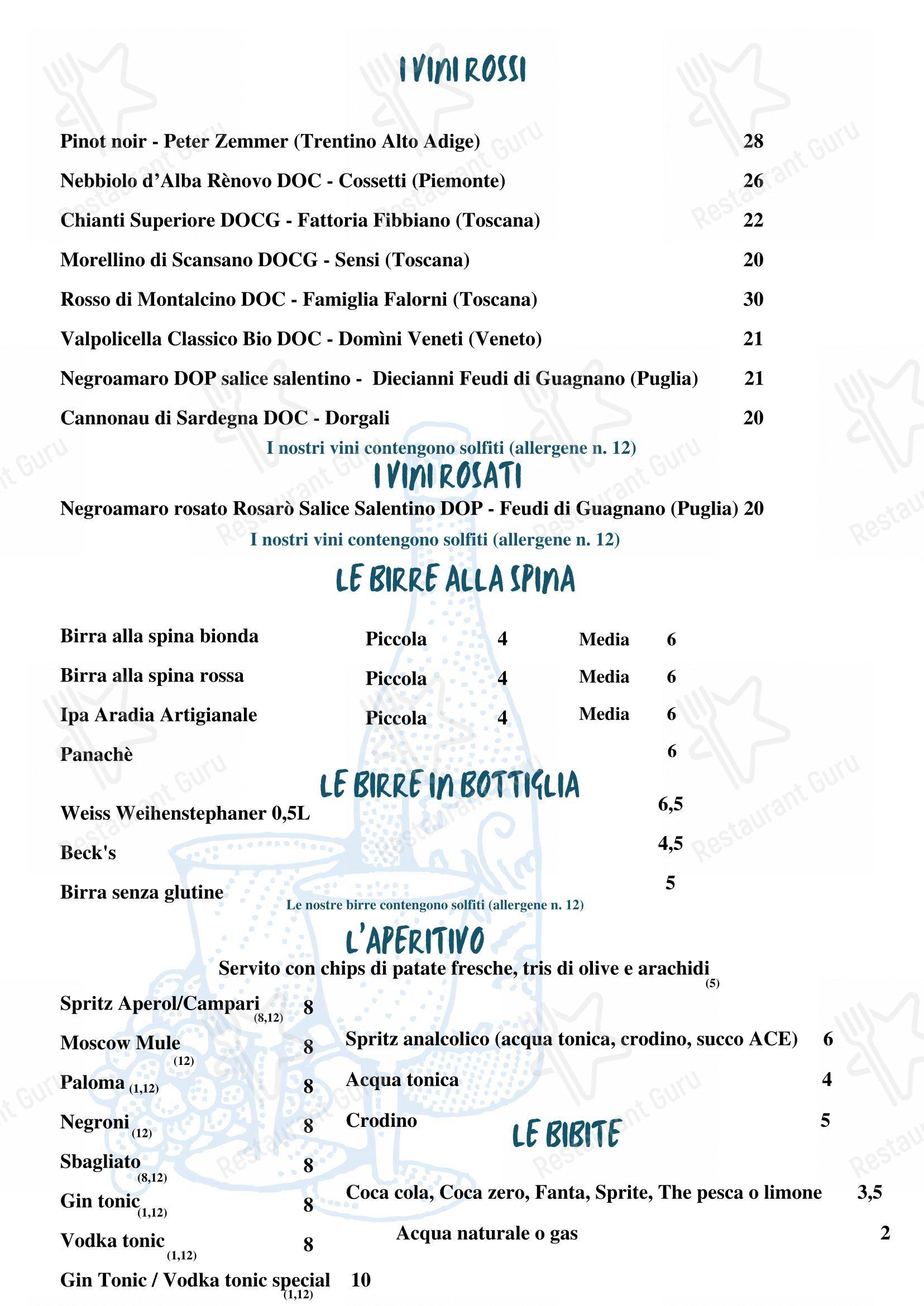 Menu pour Pomodoro e Basilico dans Vimercate