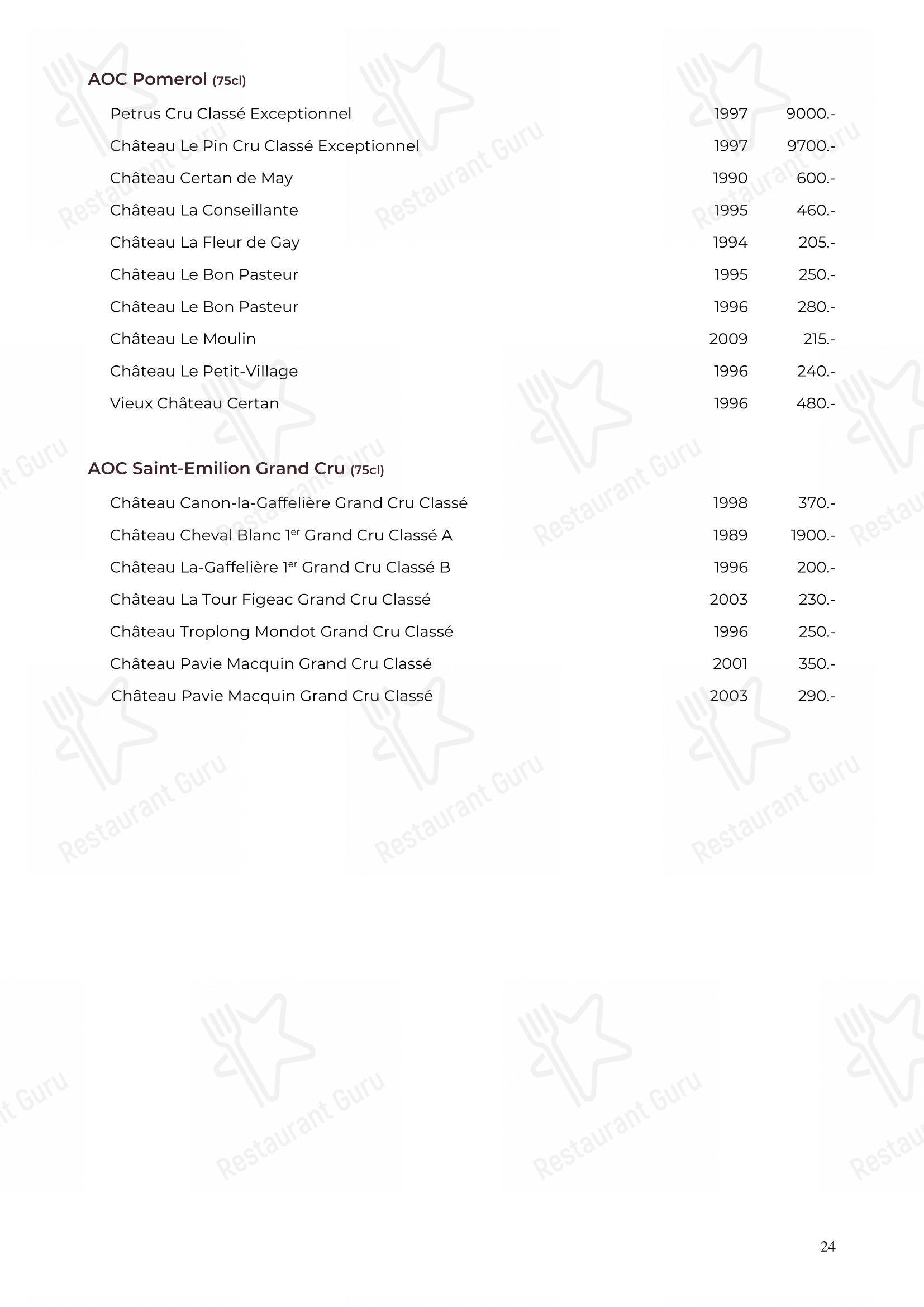 Основное меню per Restaurant Balila ristorante