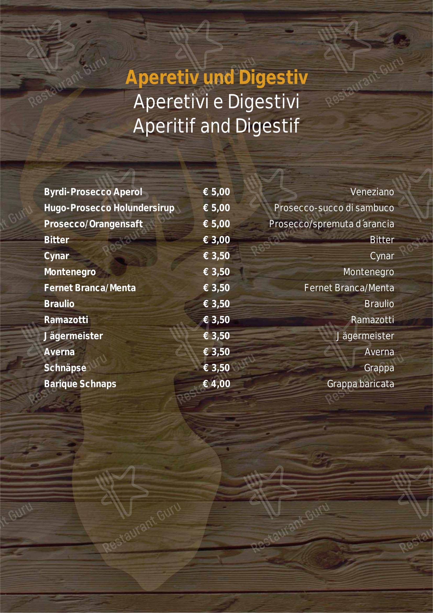 Ristorante Pizzeria Almdiele in Lutago - 菜单
