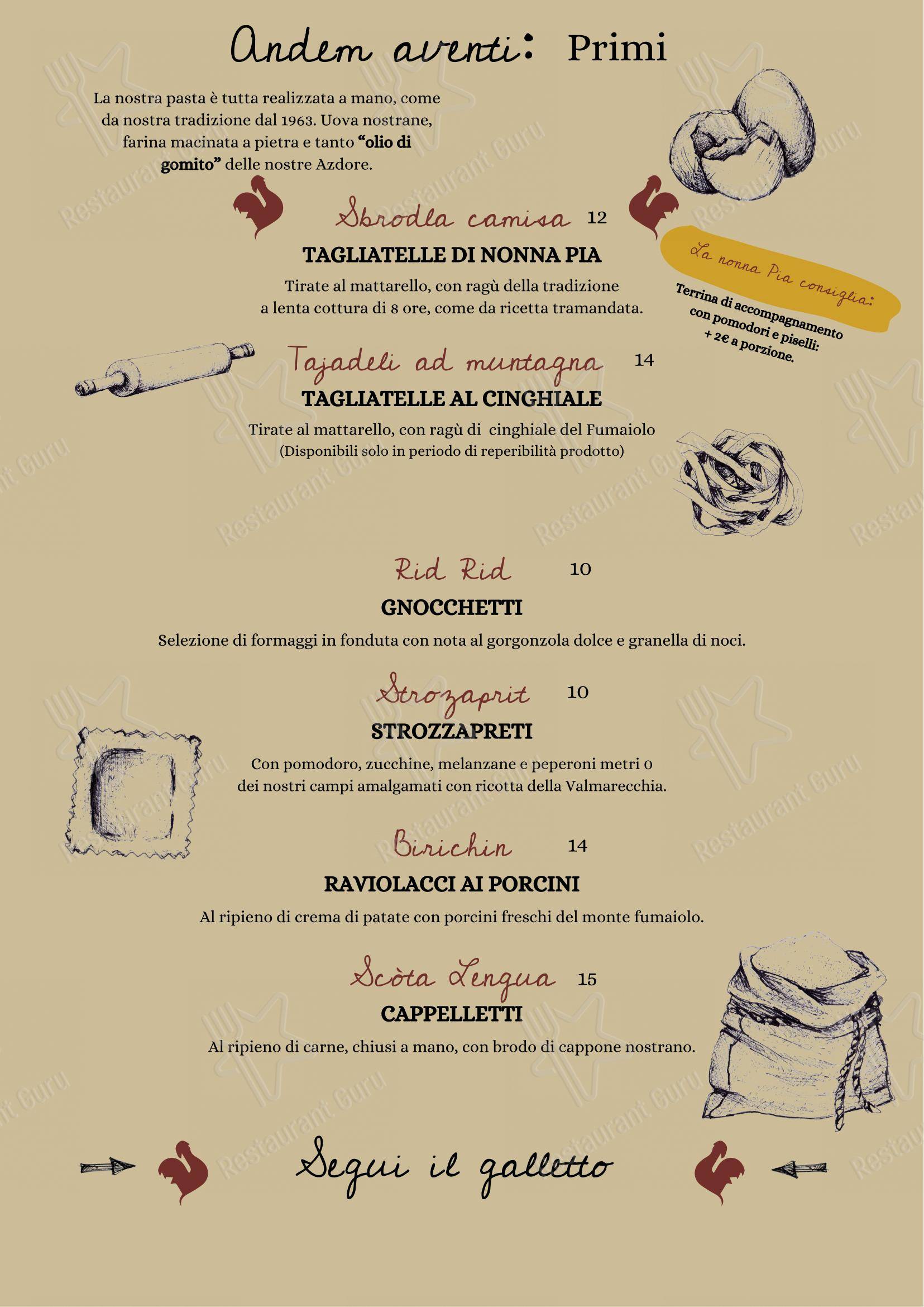 Menu per Ristorante Da Rinaldi in Rimini
