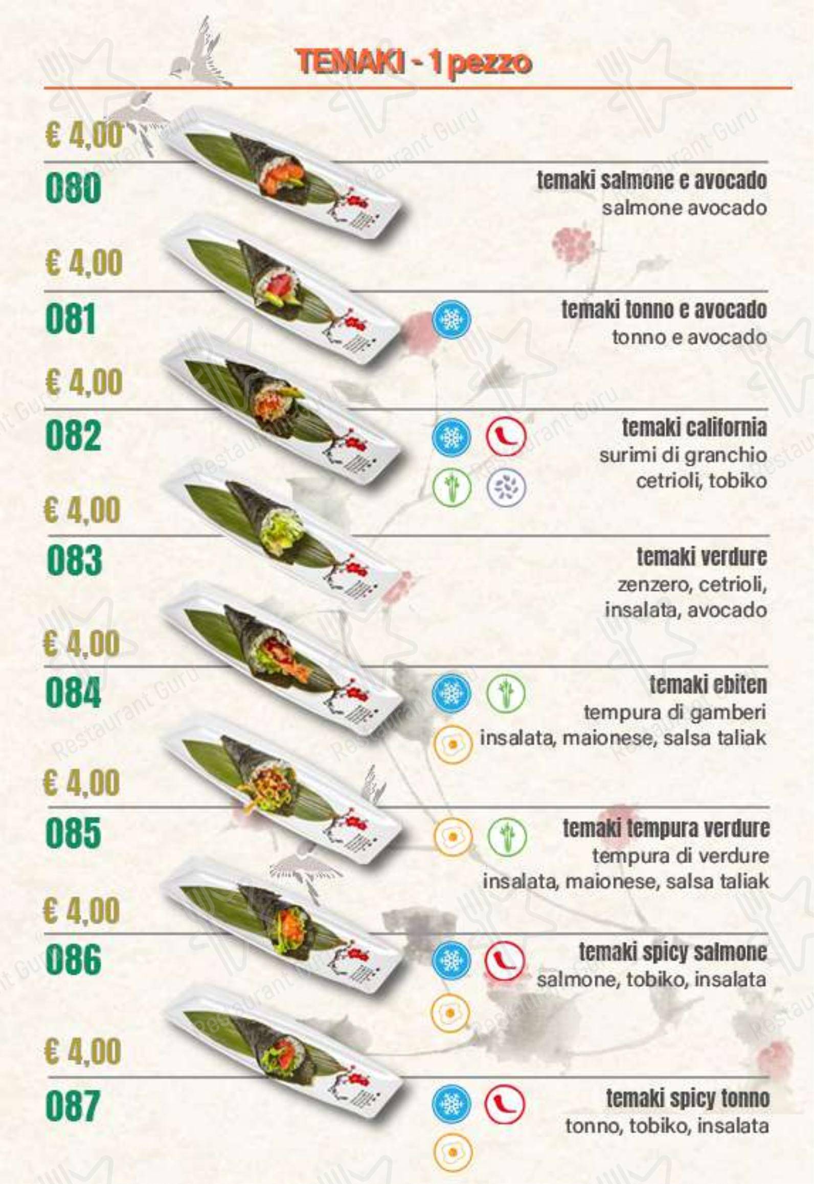 Ristorante Giapponese Kinshi in Moncalieri - Menu