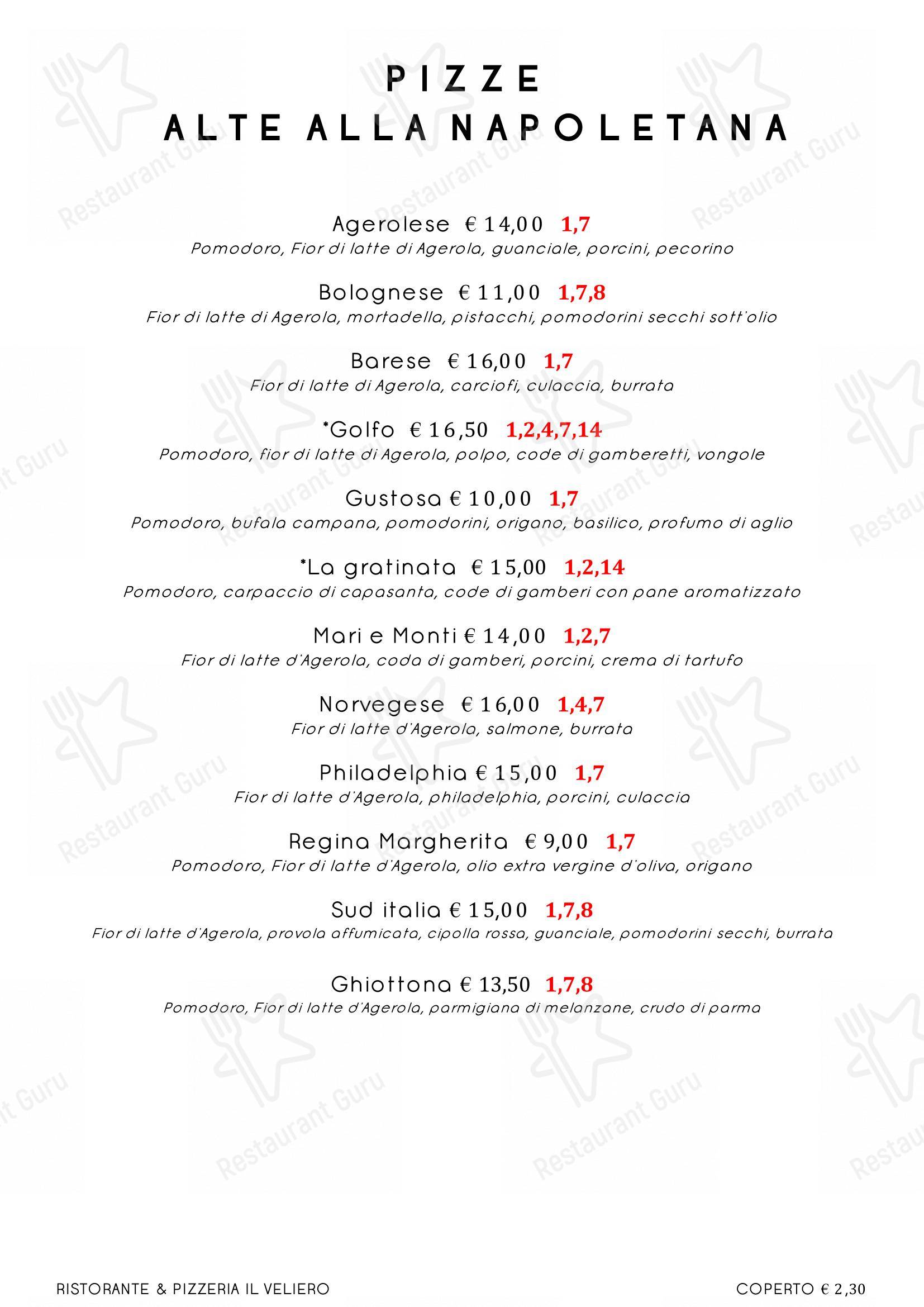 Menu di Ristorante Pizzeria Il Veliero - Menu