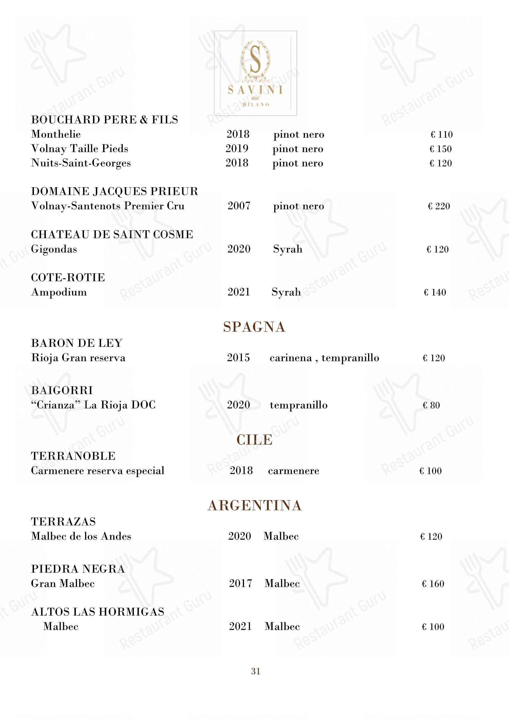 Menu di Savini 1867 - Коктейльная карта