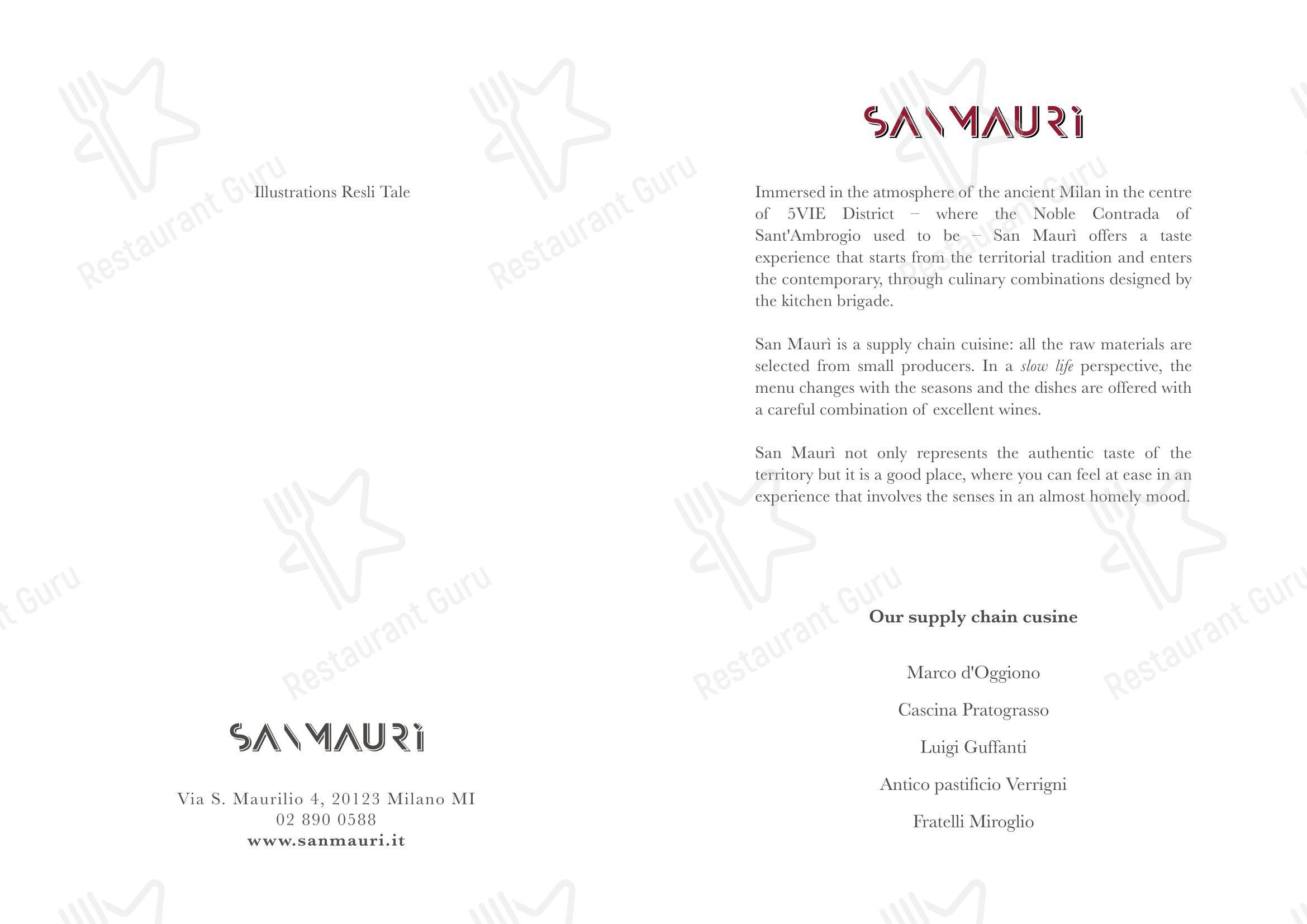 Menu di San Maurì - Основное меню