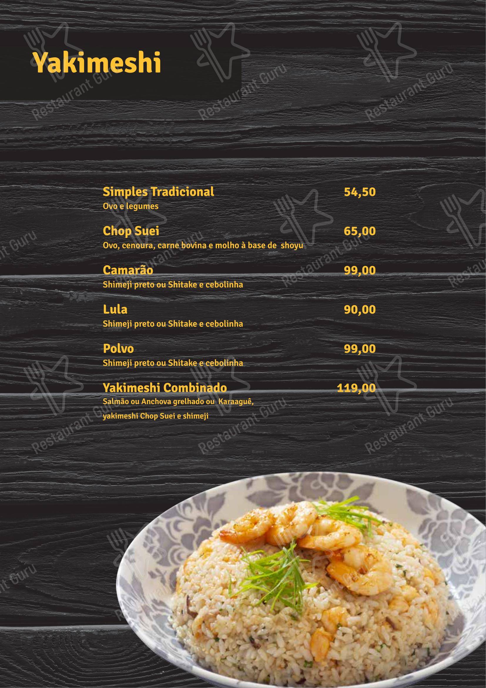 Menu para Shinryu restaurante