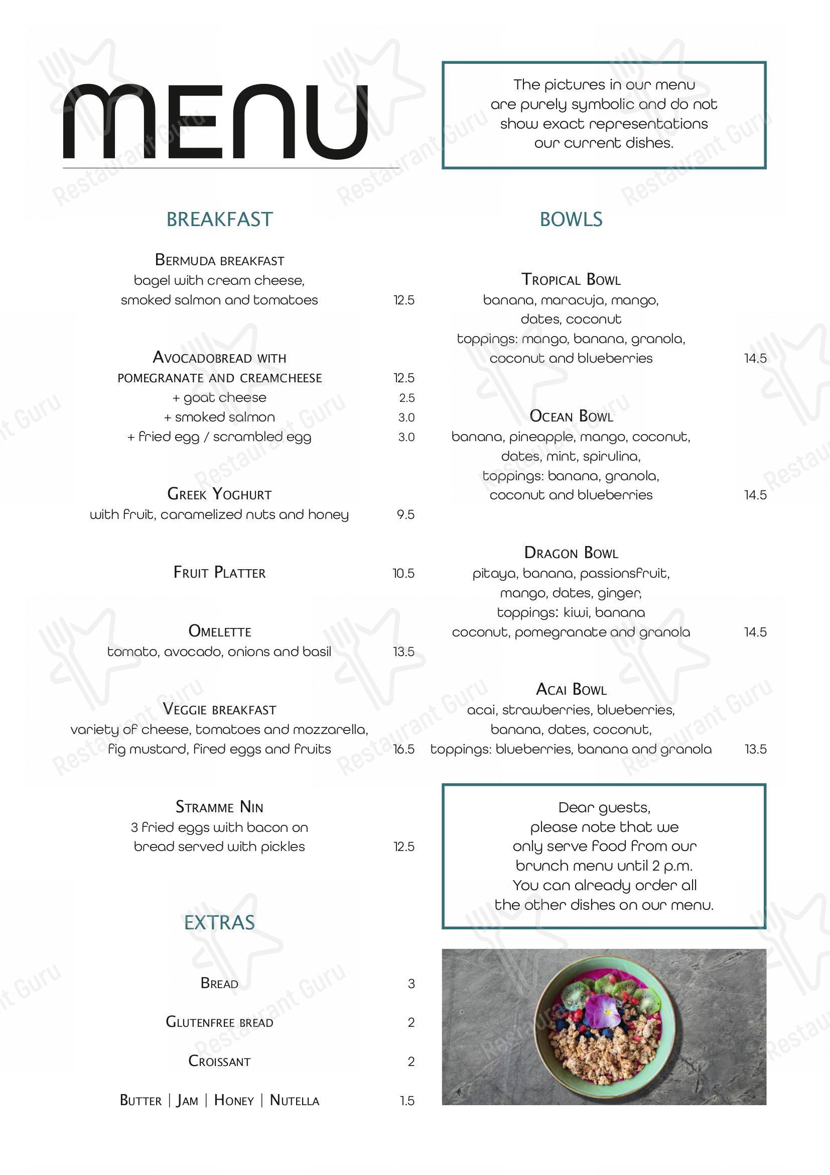 Menu bar pour Strandhouse Starnberg restaurant