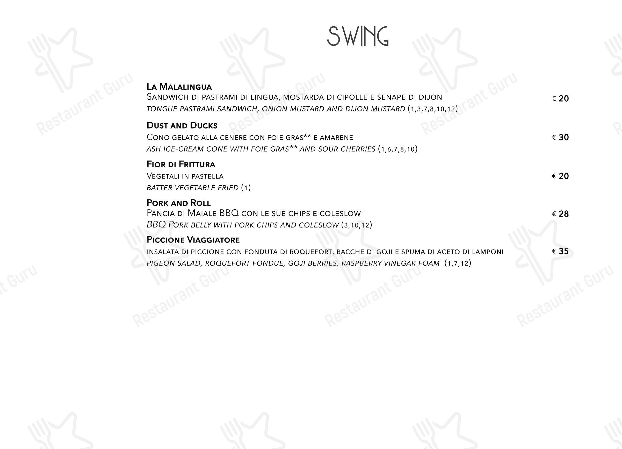 Valentyne Restaurant & Club in Roma - 菜单