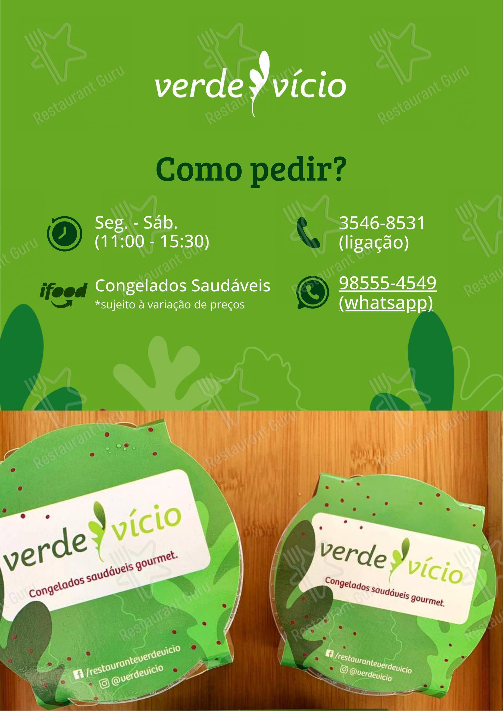 Menu para Verde Vício em Rio de Janeiro