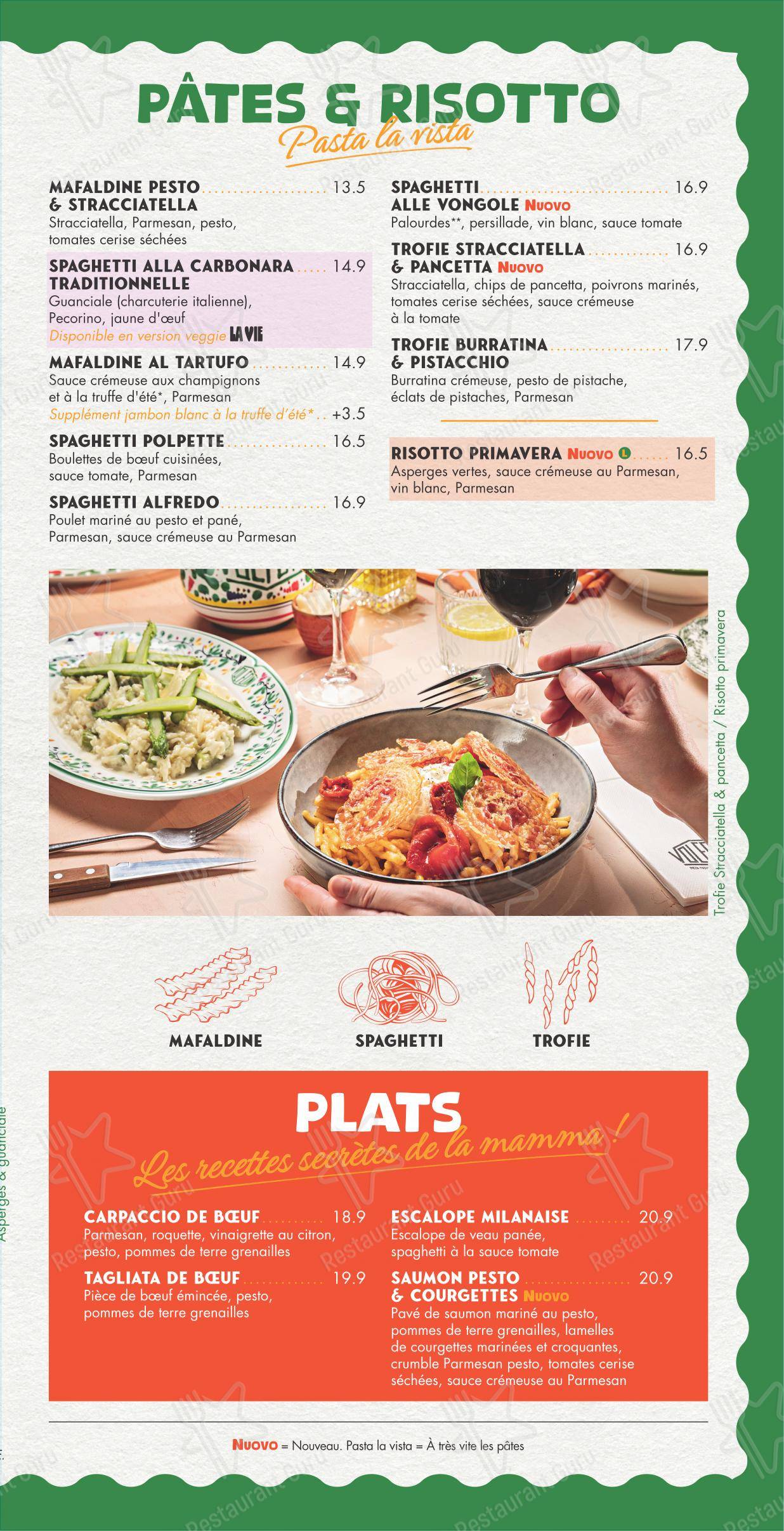 Menu pour Volfoni Torcy dans Torcy
