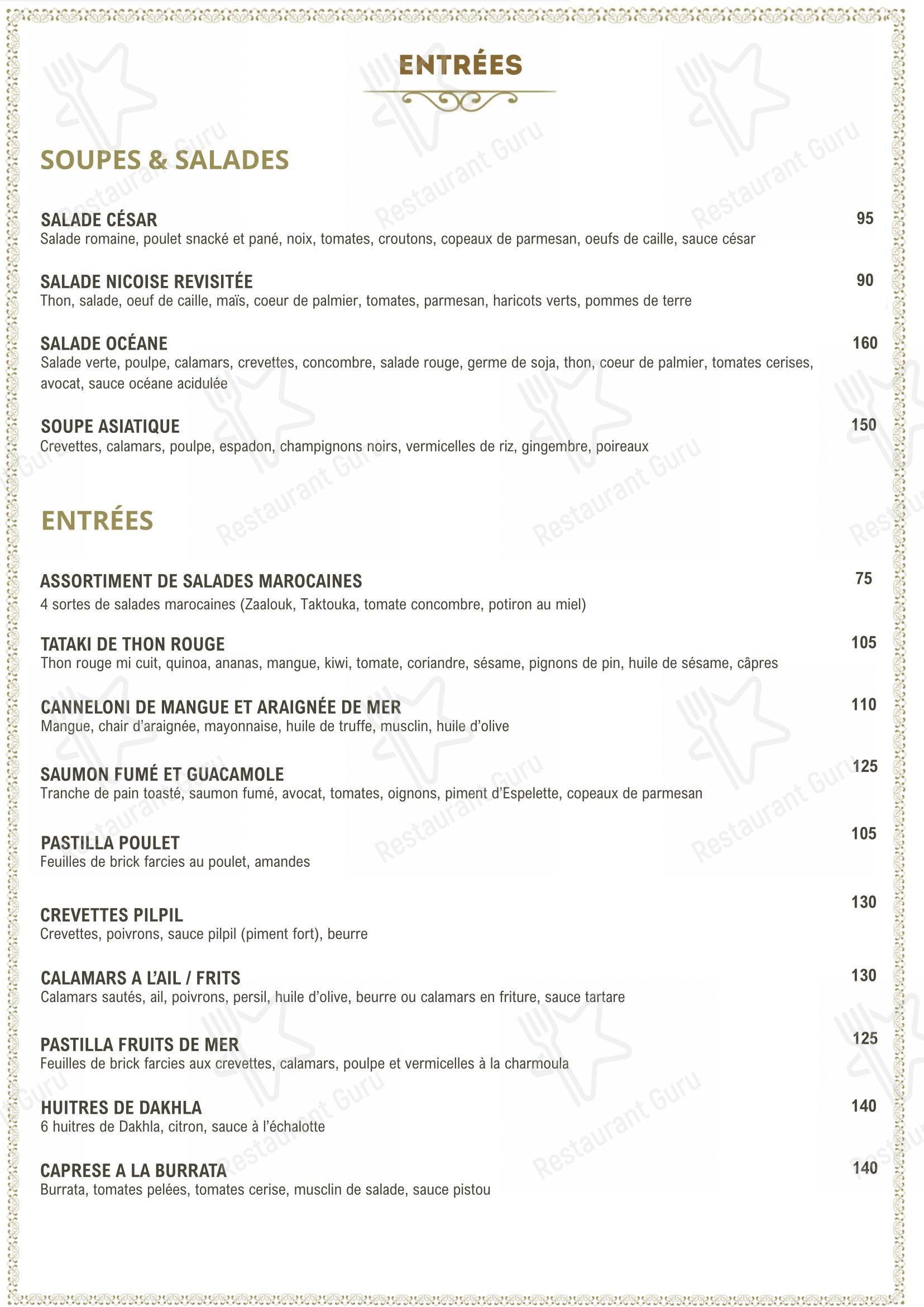 Le Dhow : Restaurant Lounge Club dans Rabat - Menu bar