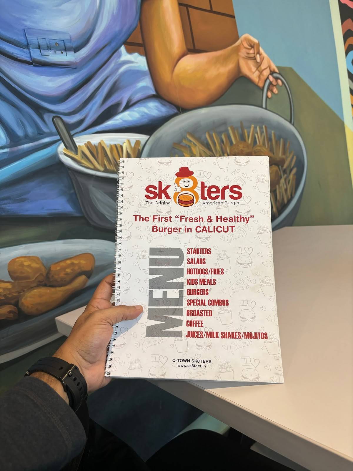 sk8ters Burger menu