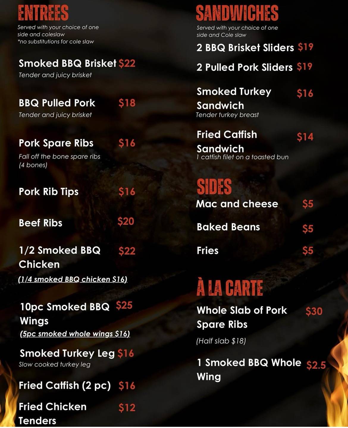 Menu at Brothers Smokehouse Bar and BBQ, Inkster