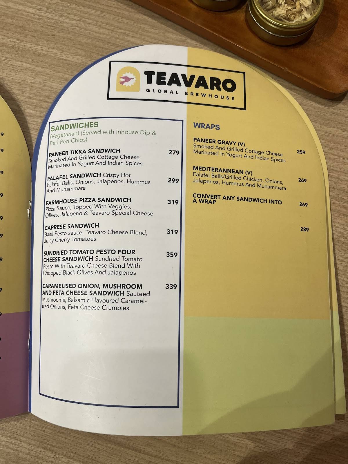 Teavaro - Global Brewhouse menu